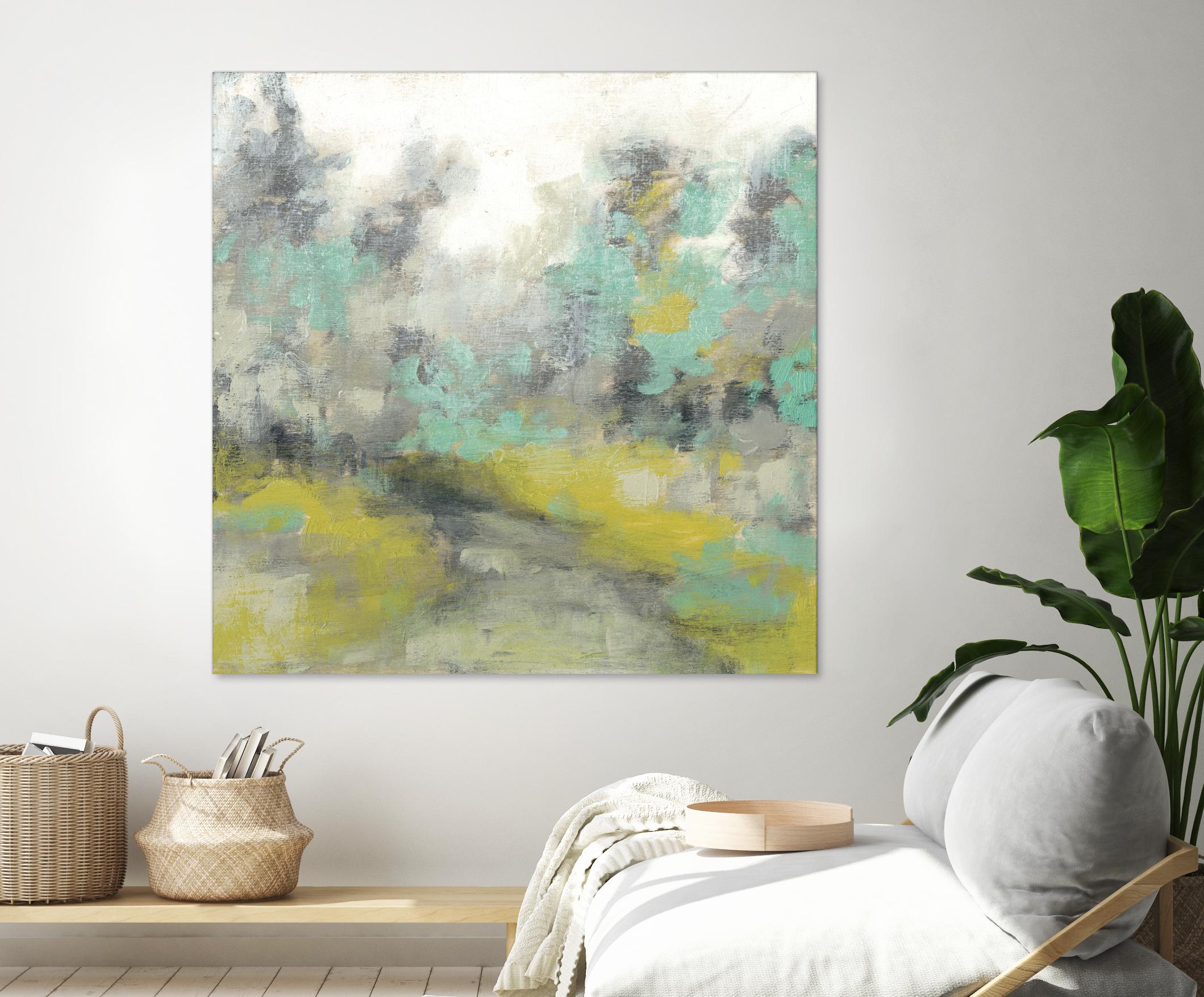 Pastel Walk II by Jennifer Goldberger on GIANT ART - green abstract