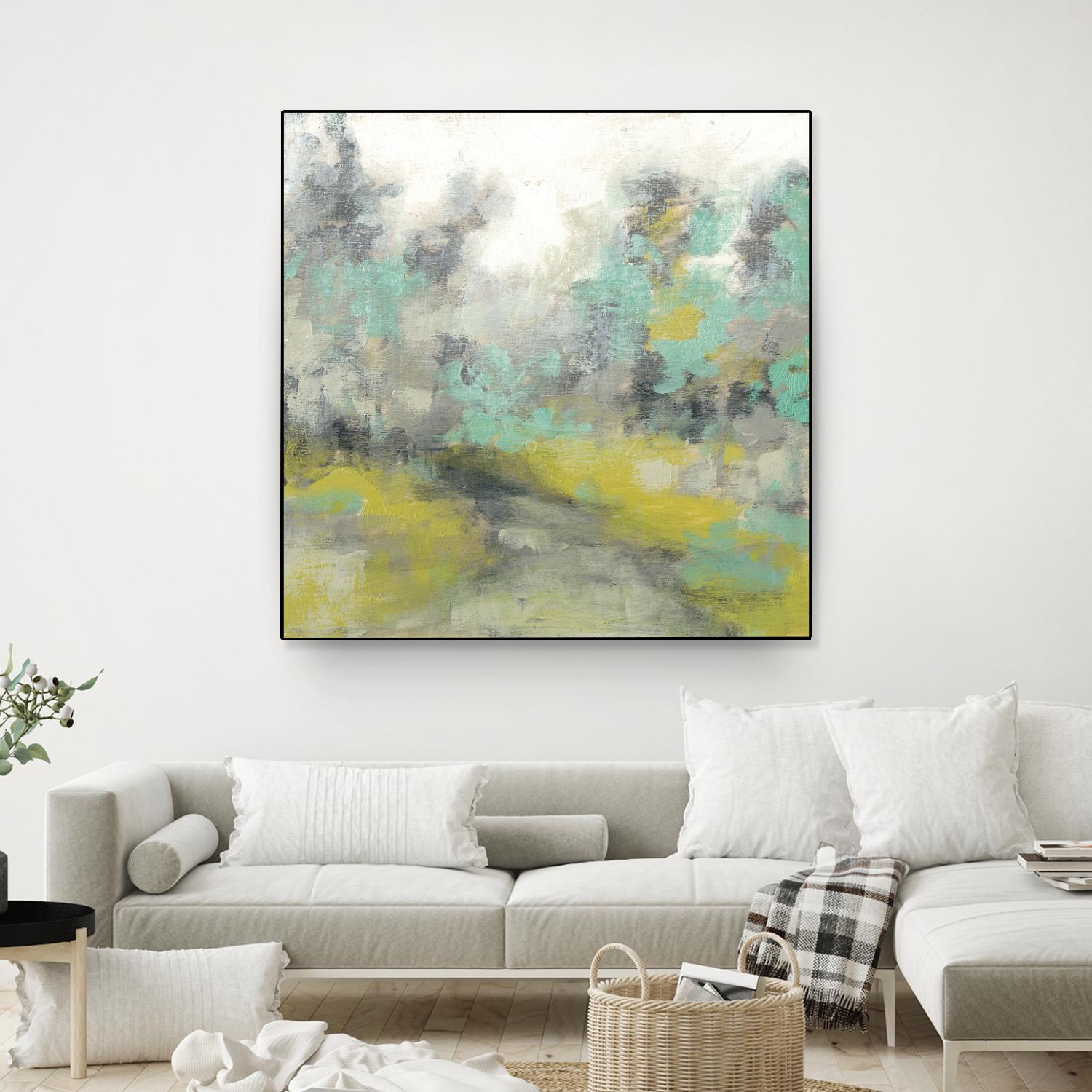Pastel Walk II by Jennifer Goldberger on GIANT ART - green abstract