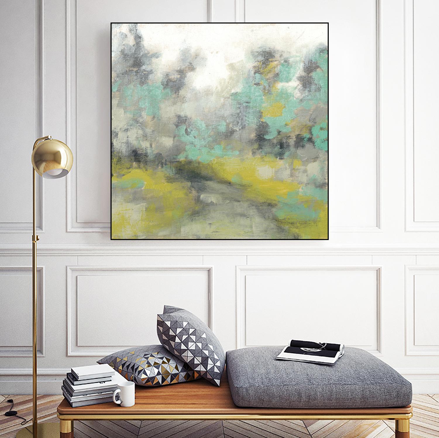 Pastel Walk II by Jennifer Goldberger on GIANT ART - green abstract