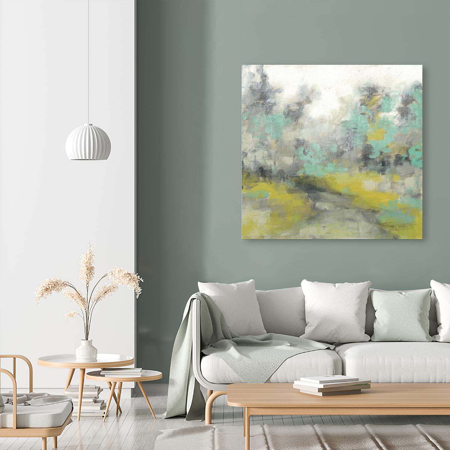 Pastel Walk II by Jennifer Goldberger on GIANT ART - green abstract