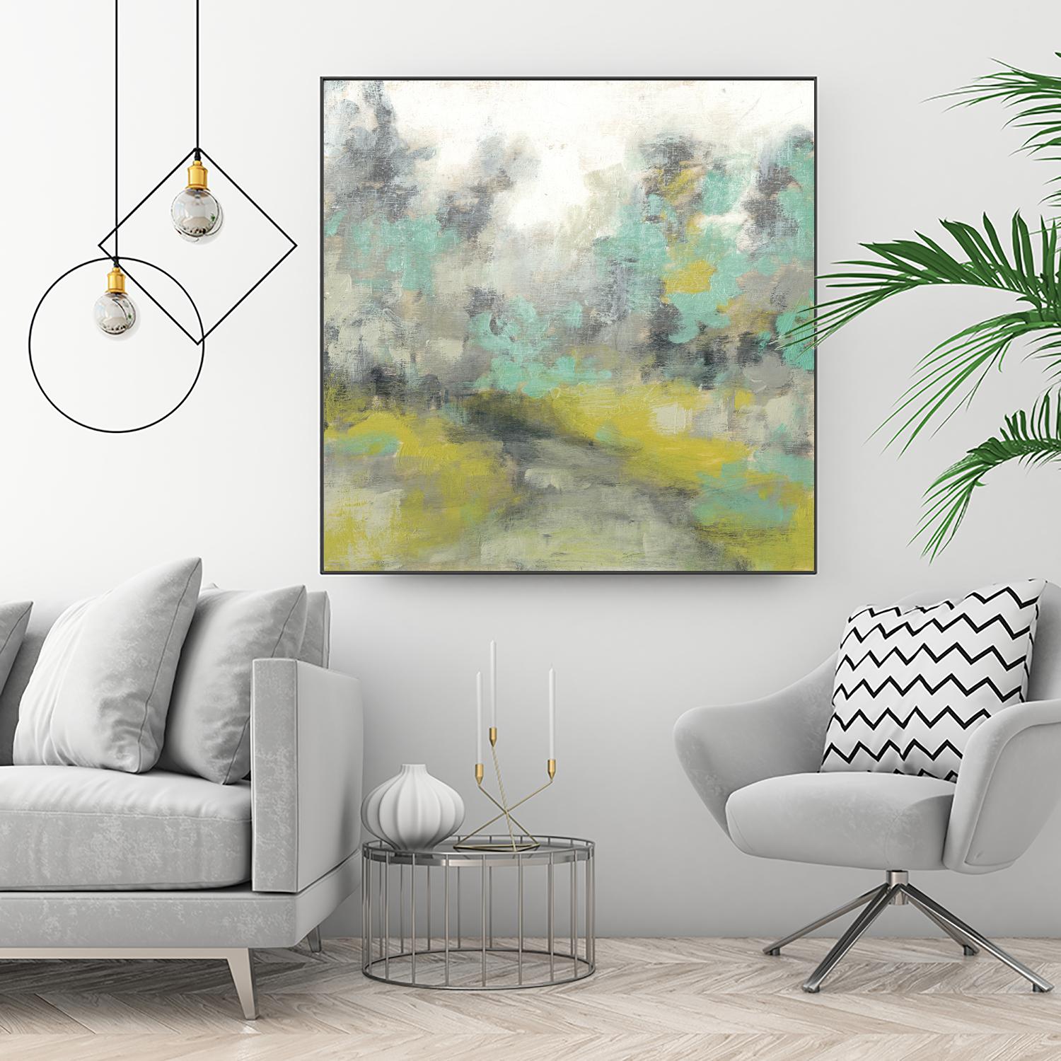 Pastel Walk II by Jennifer Goldberger on GIANT ART - green abstract