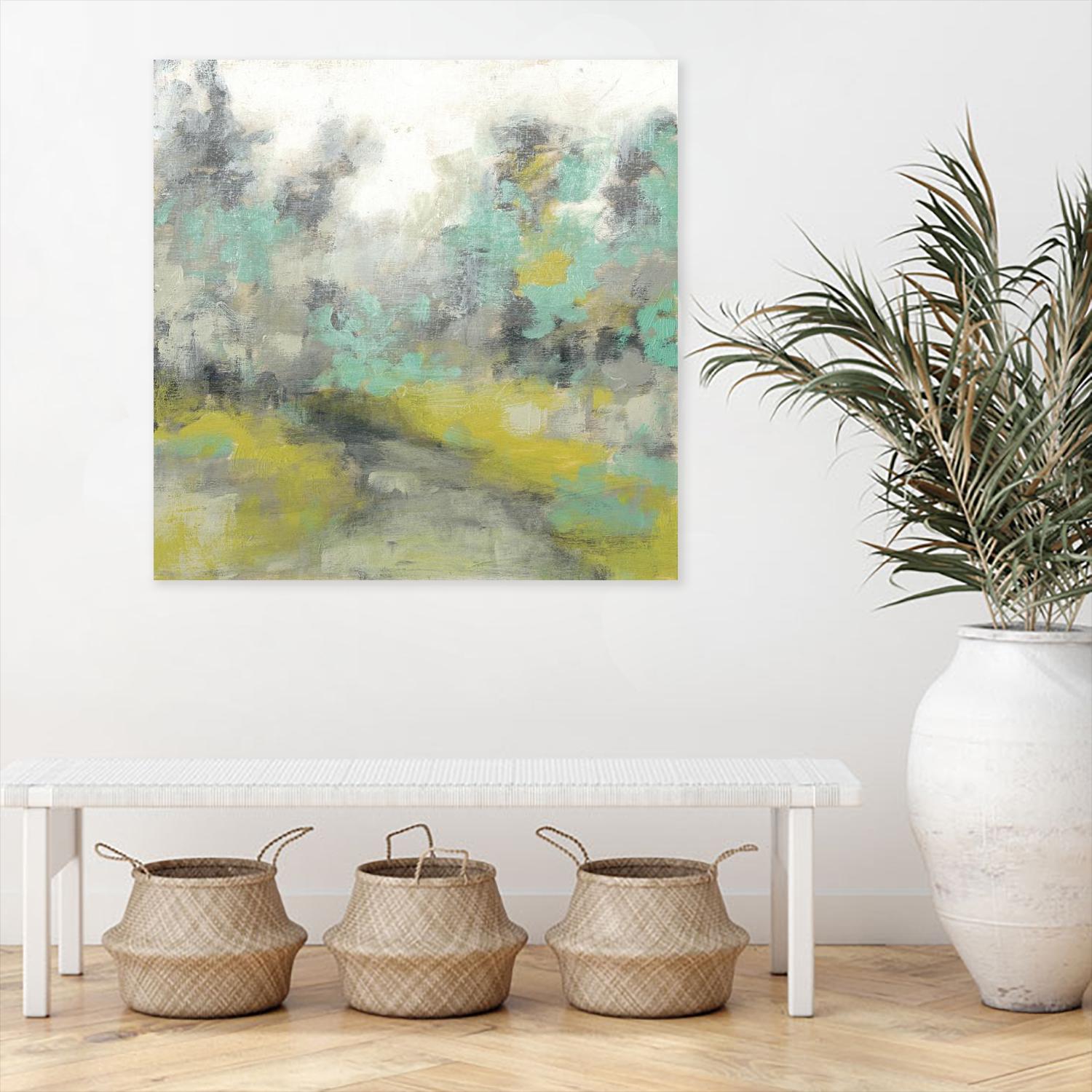 Pastel Walk II by Jennifer Goldberger on GIANT ART - green abstract