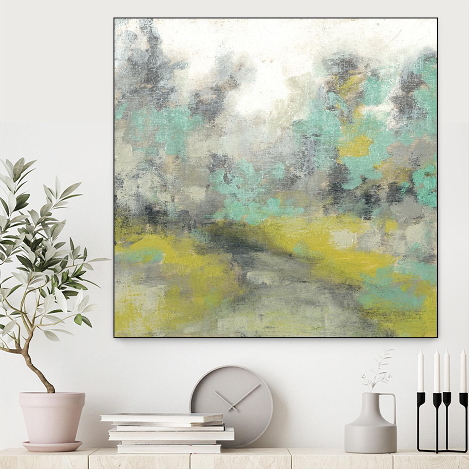 Pastel Walk II by Jennifer Goldberger on GIANT ART - green abstract