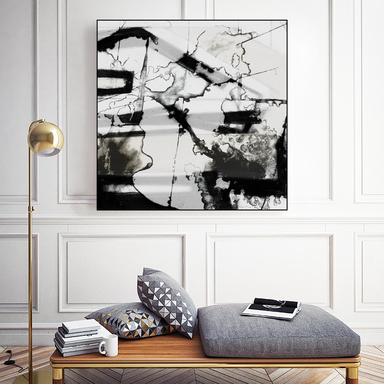 In Motion III by Jennifer Goldberger on GIANT ART - black abstract