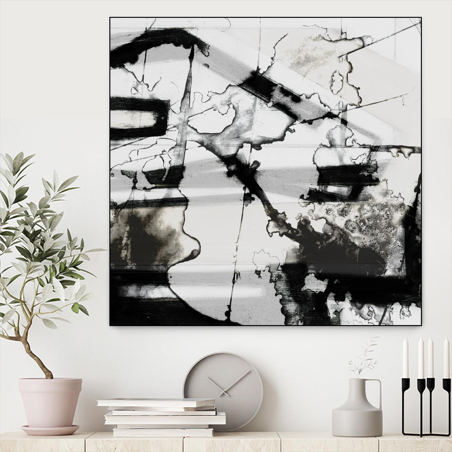 In Motion III by Jennifer Goldberger on GIANT ART - black abstract