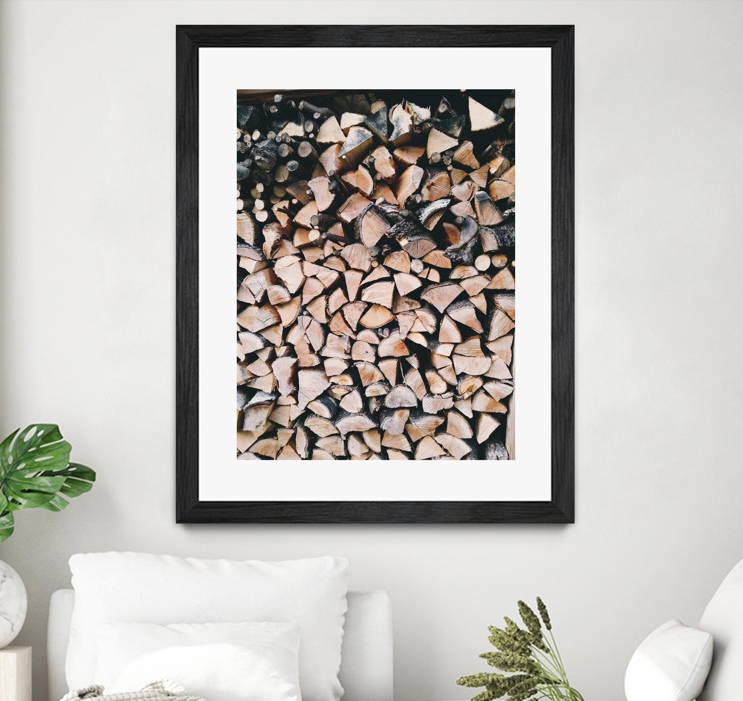 Logs by Pexels on GIANT ART - black trees wood