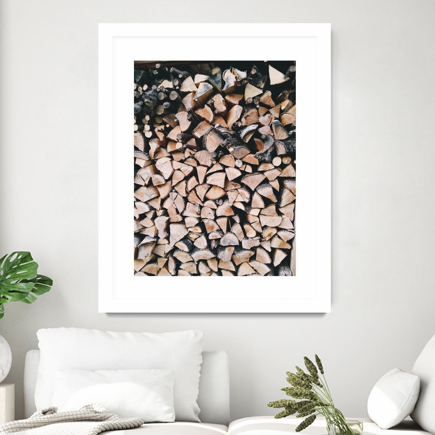 Logs by Pexels on GIANT ART - black trees wood