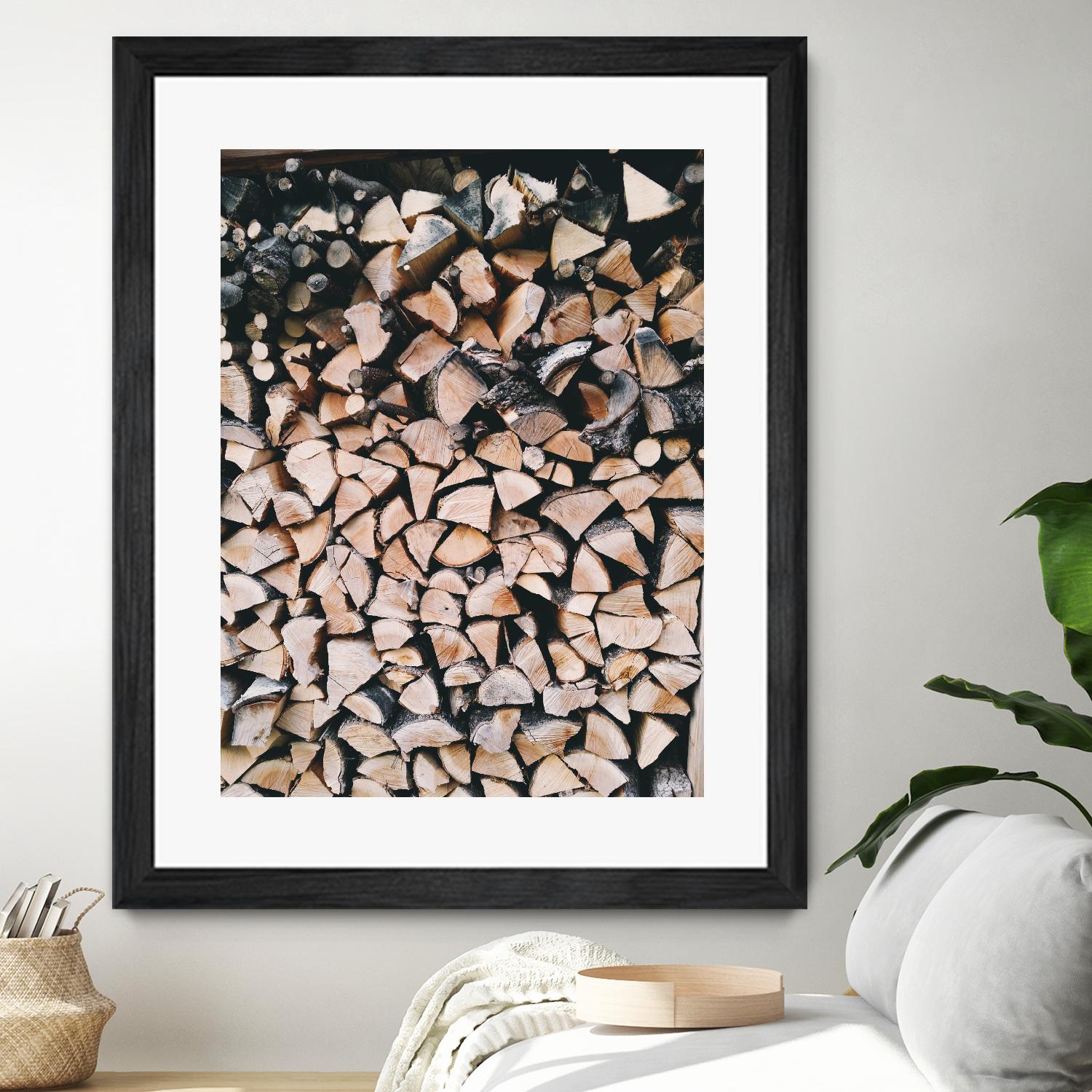 Logs by Pexels on GIANT ART - black trees wood