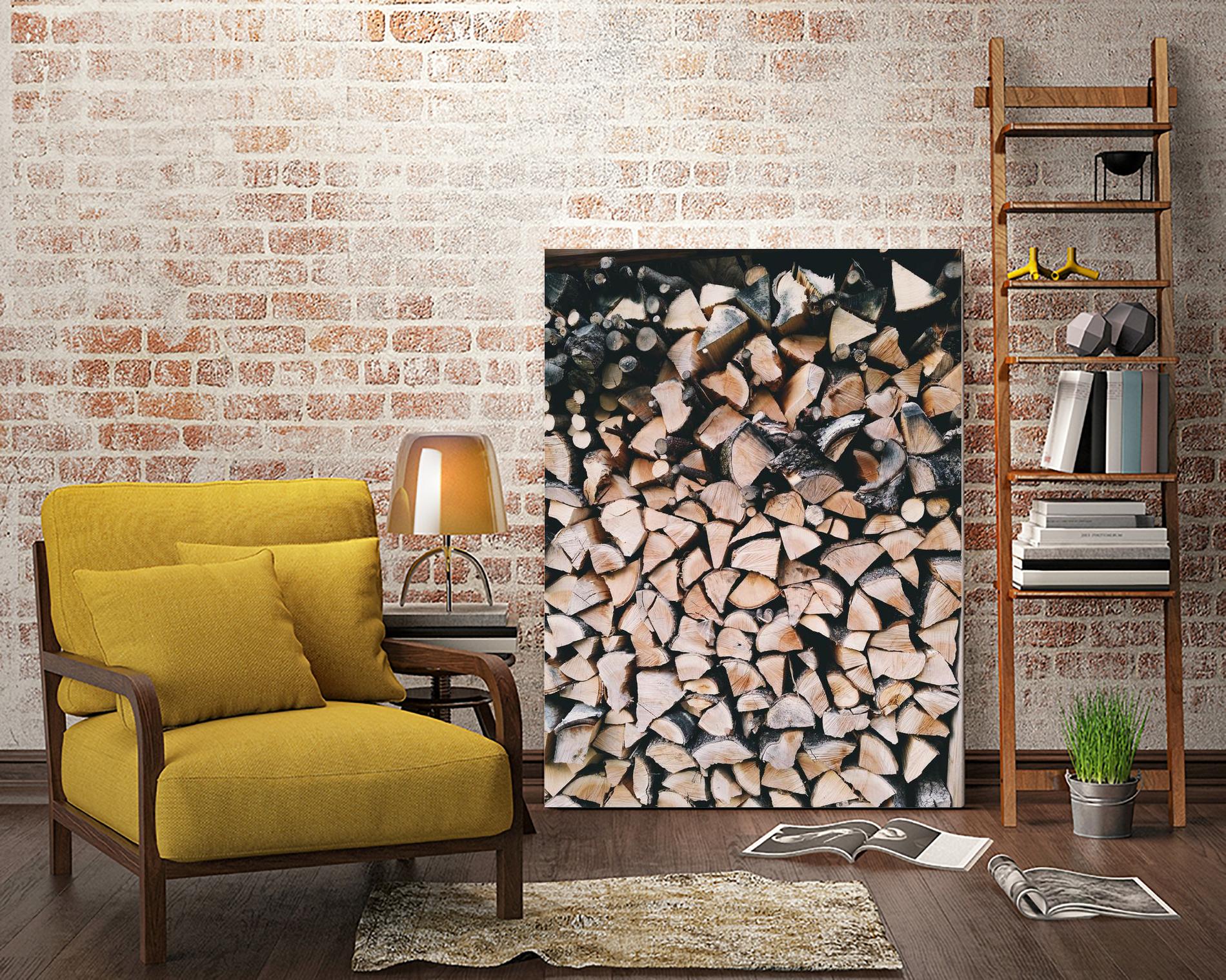 Logs by Pexels on GIANT ART - black trees wood