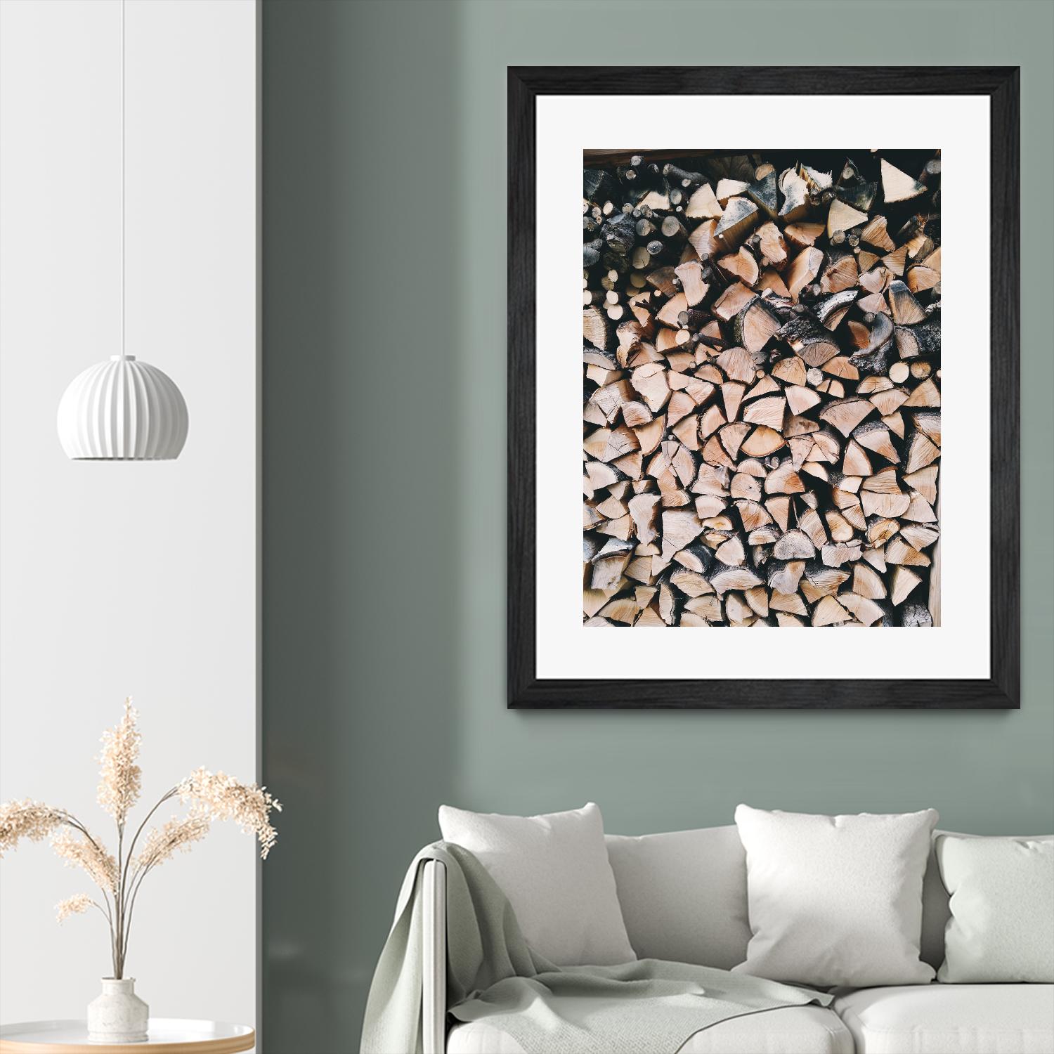Logs by Pexels on GIANT ART - black trees wood