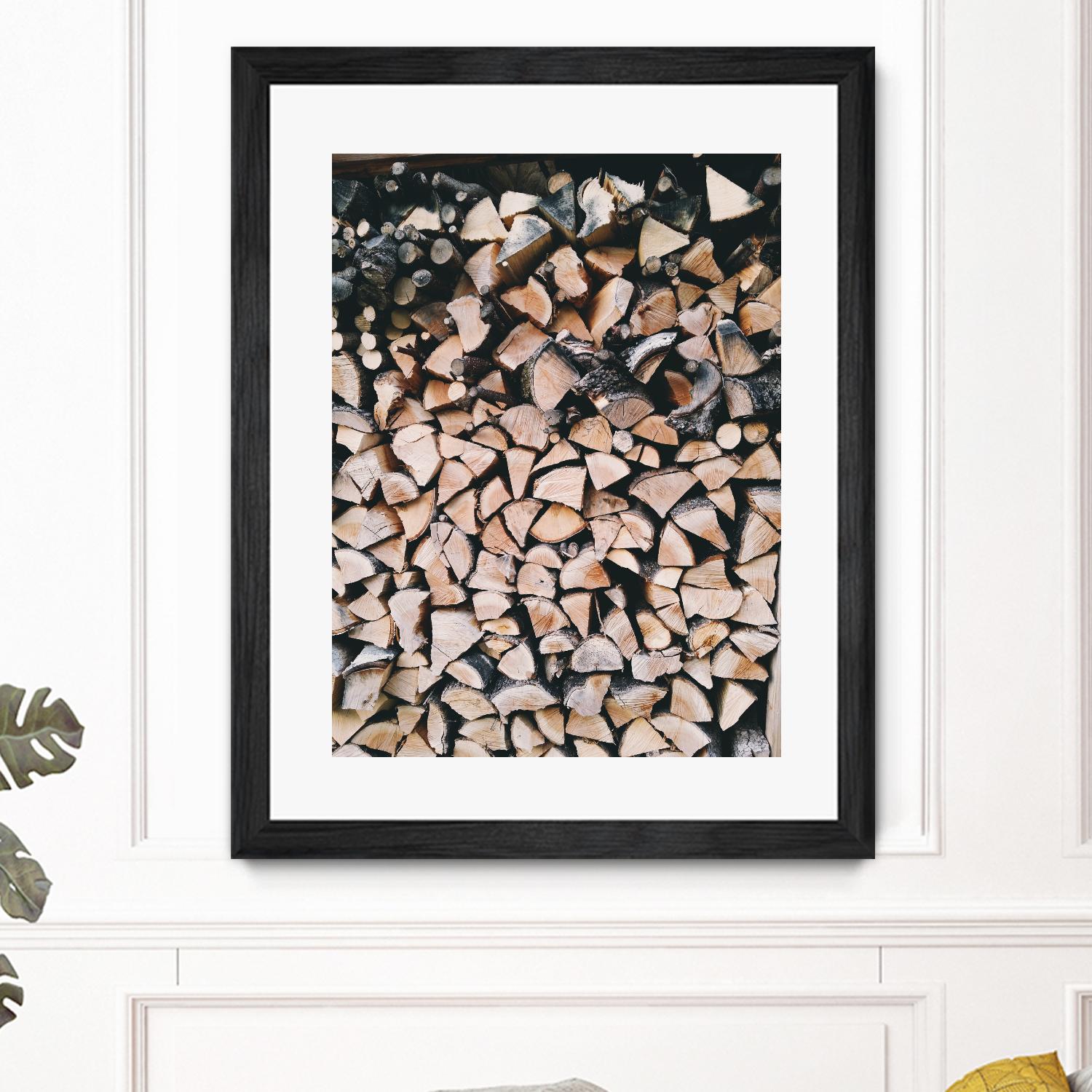 Logs by Pexels on GIANT ART - black trees wood