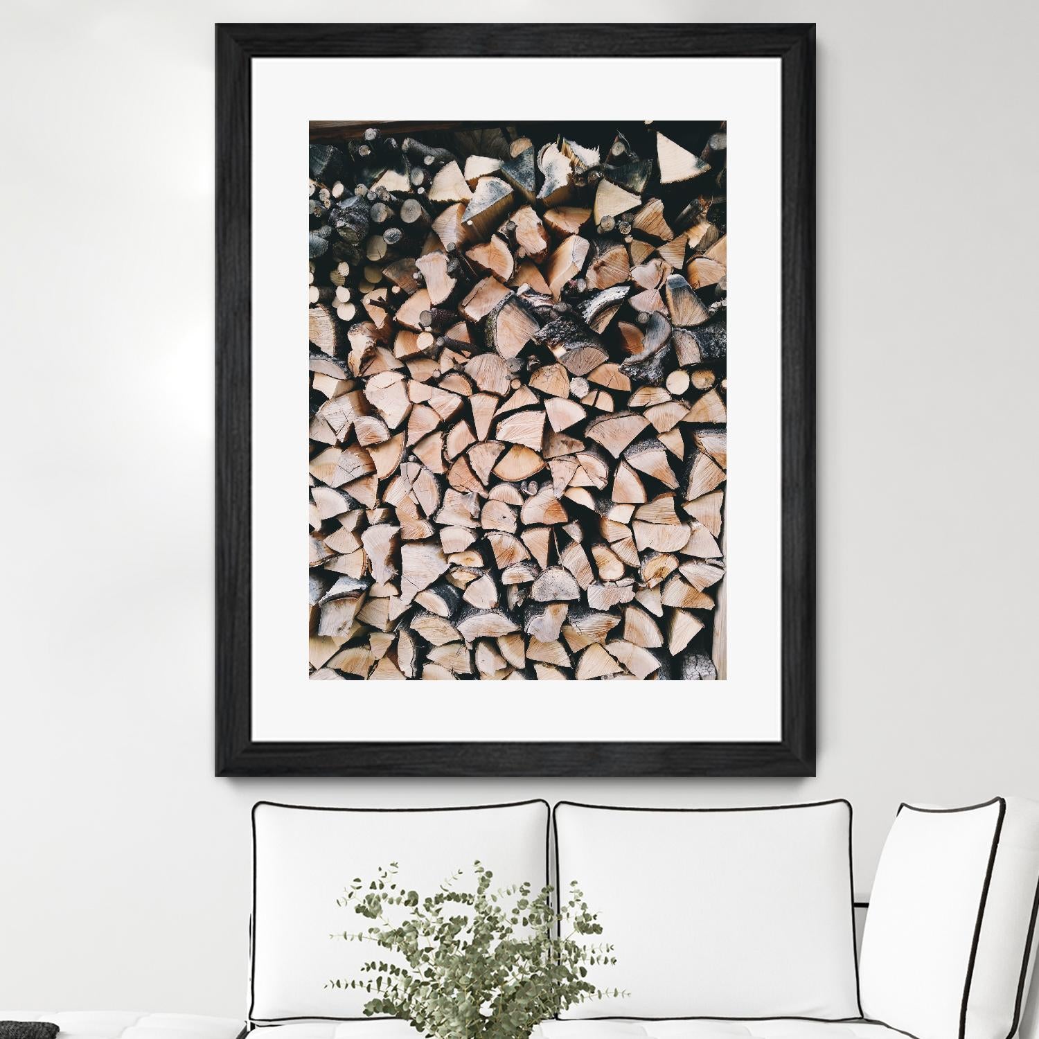 Logs by Pexels on GIANT ART - black trees wood