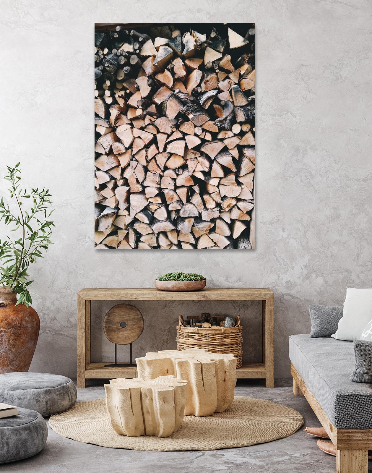 Logs by Pexels on GIANT ART - black trees wood