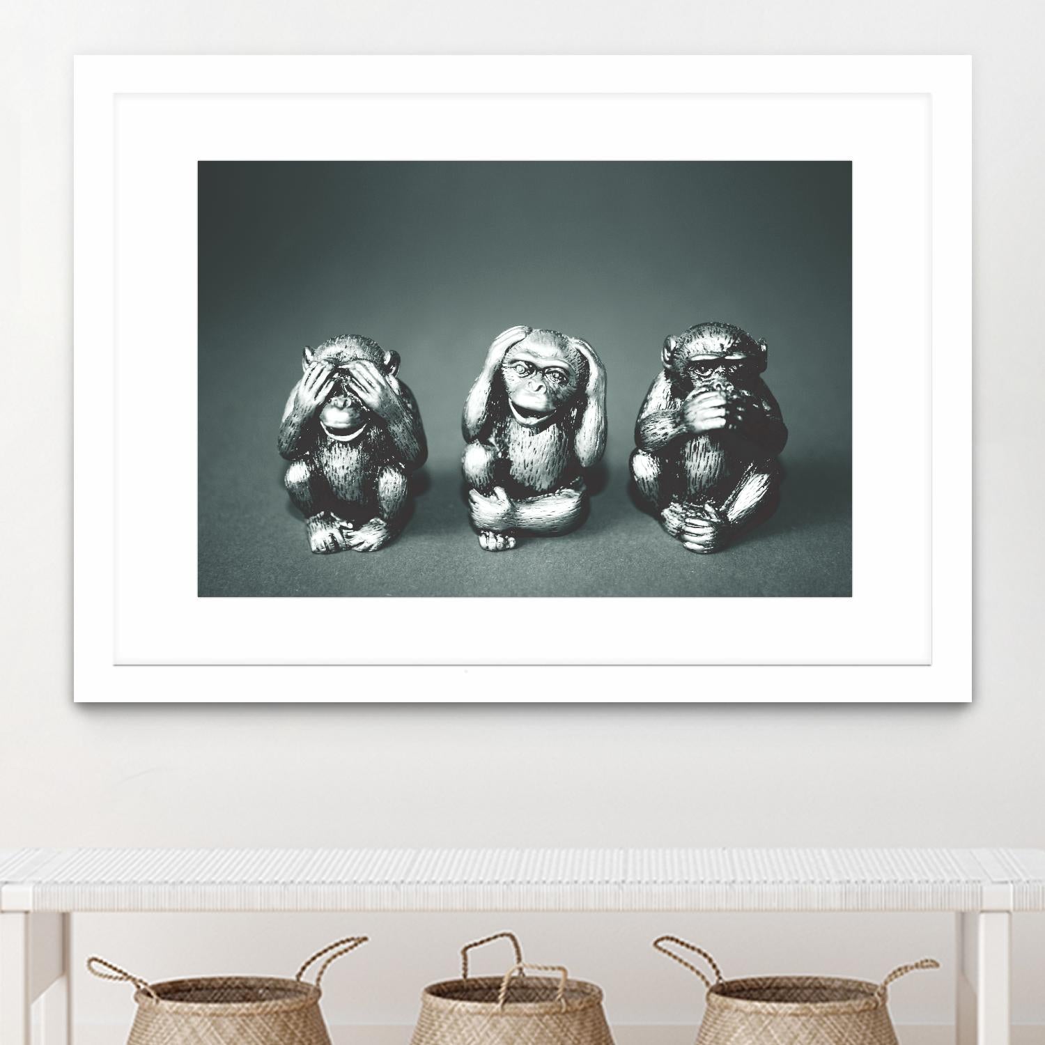 Wise monkeys by Pexels on GIANT ART - white animals
