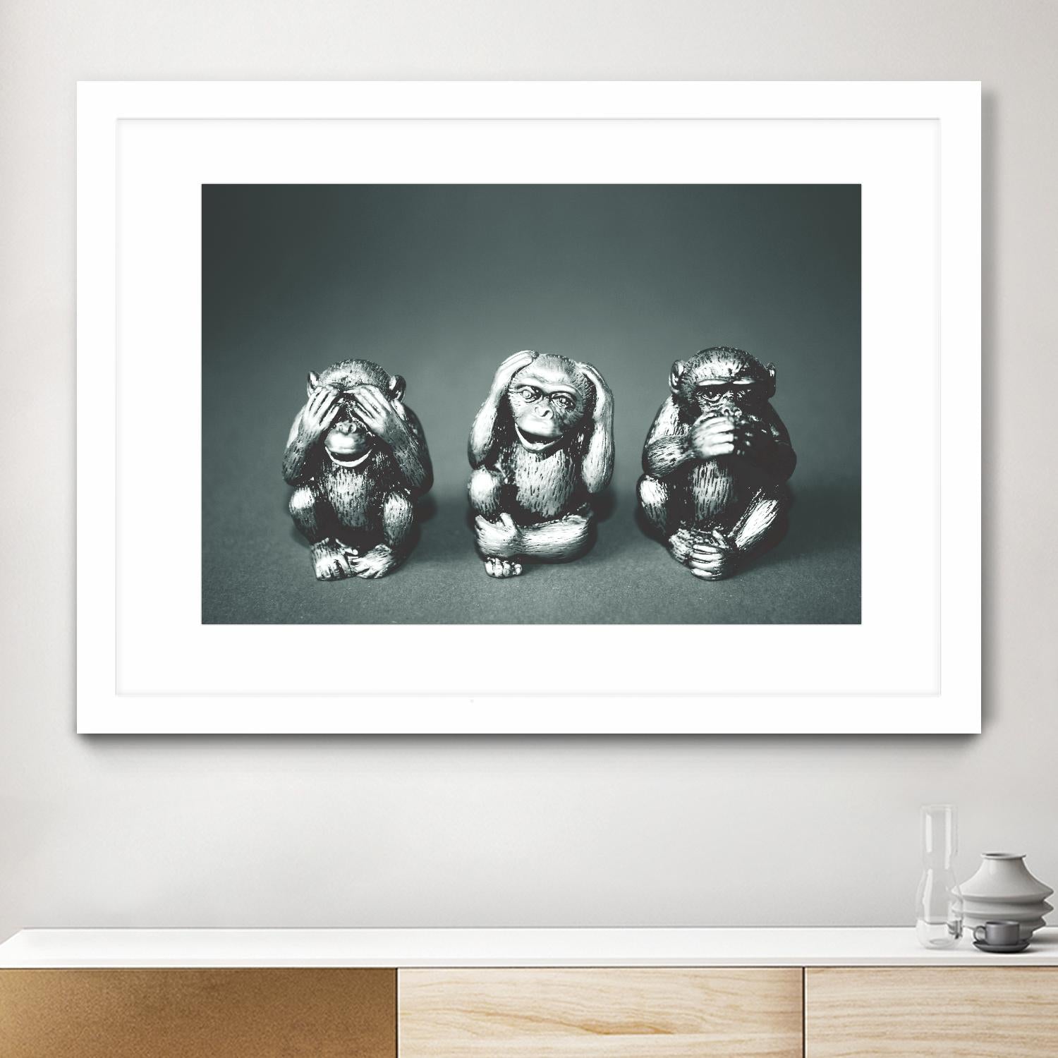 Wise monkeys by Pexels on GIANT ART - white animals