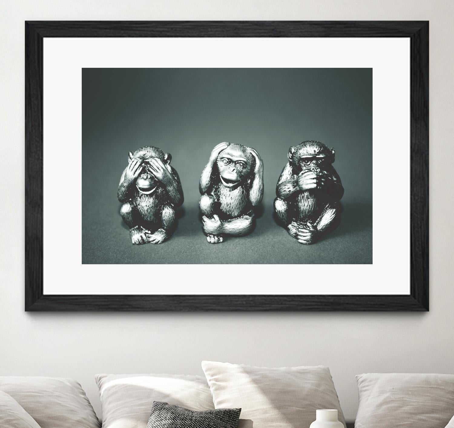 Wise monkeys by Pexels on GIANT ART - white animals