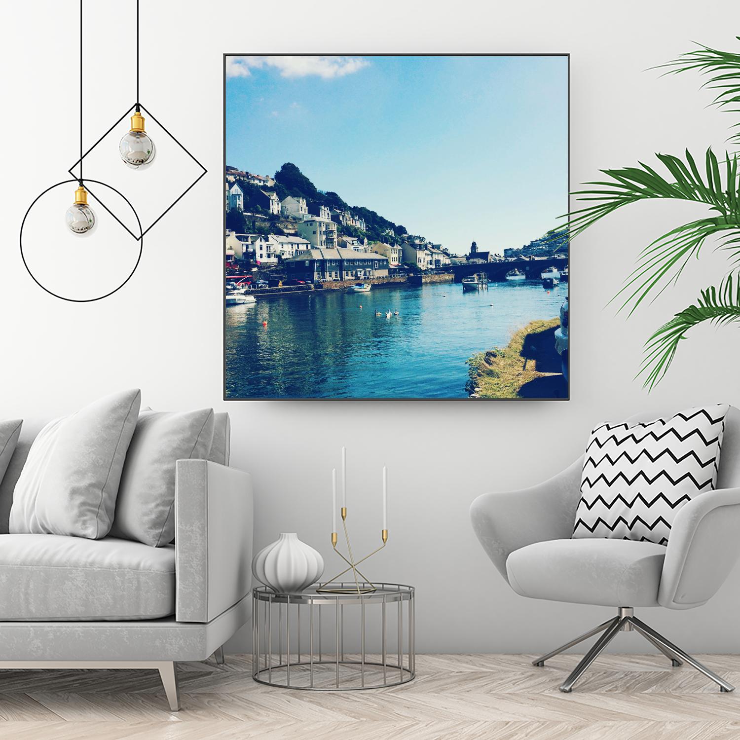 Ducks by Pexels on GIANT ART - blue city scene