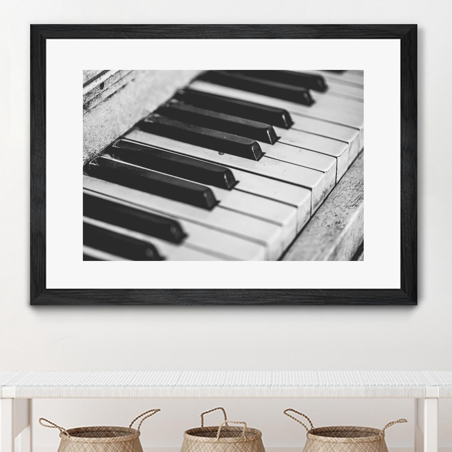 Vintage piano by Pexels on GIANT ART - white leisure