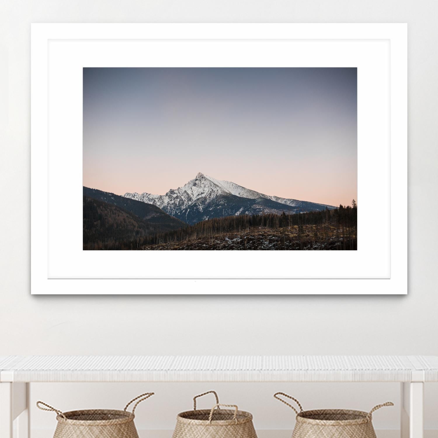 Mountain top by Pexels on GIANT ART - pink landscape