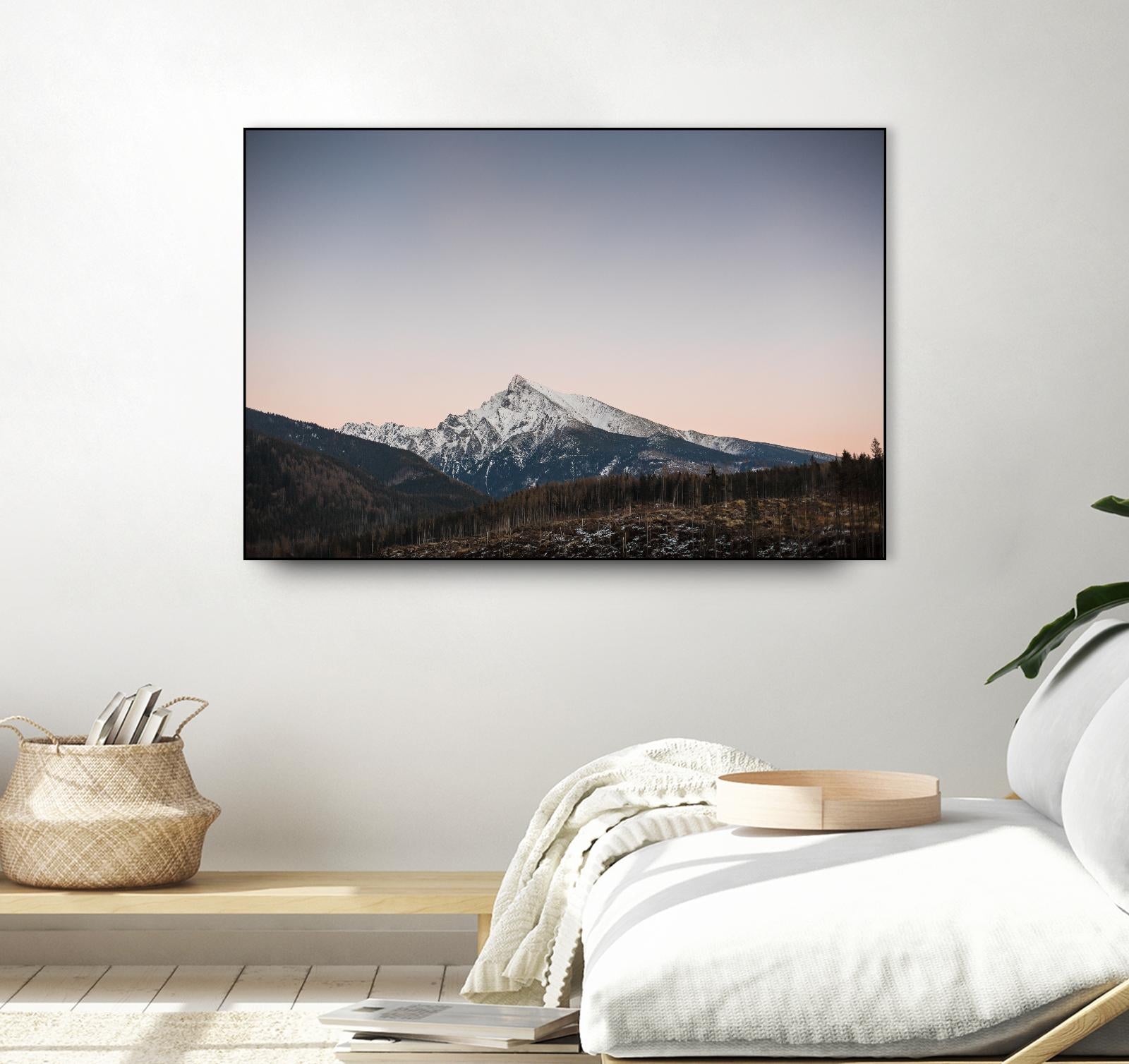 Mountain top by Pexels on GIANT ART - pink landscape