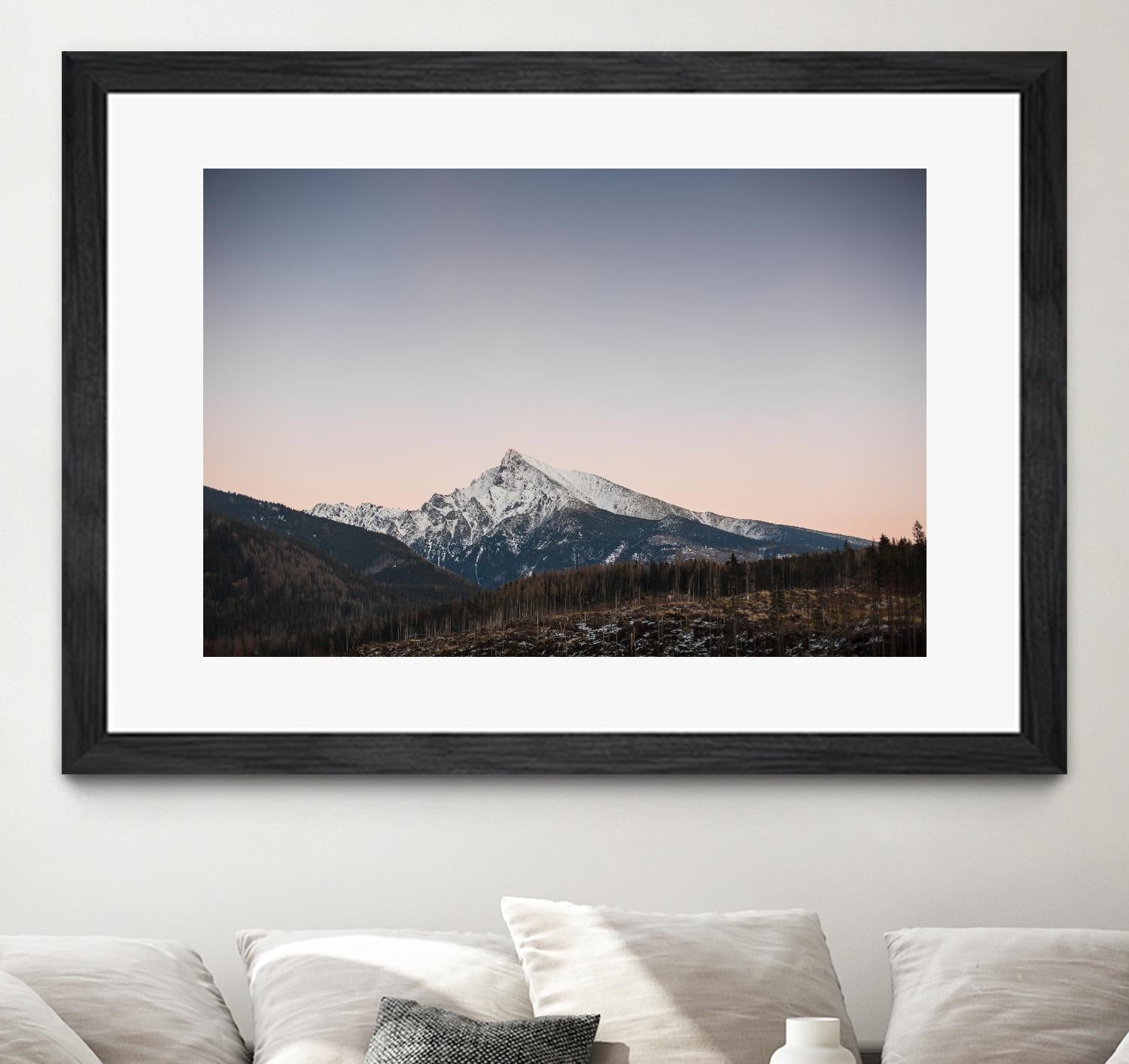 Mountain top by Pexels on GIANT ART - pink landscape