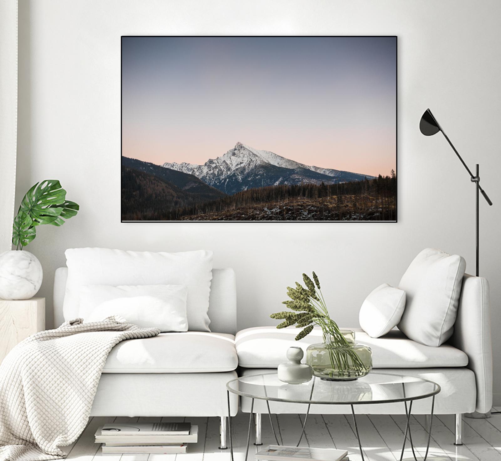 Mountain top by Pexels on GIANT ART - pink landscape