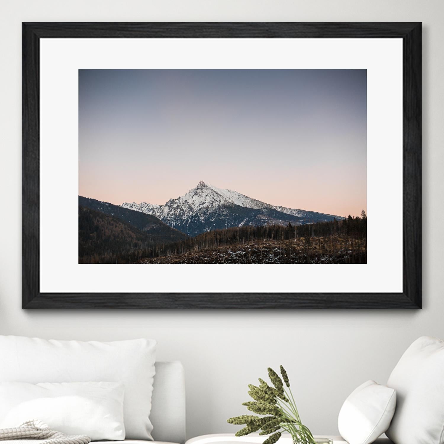 Mountain top by Pexels on GIANT ART - pink landscape