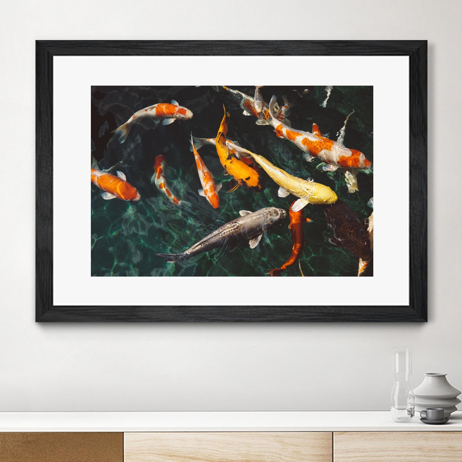 Koi by Pexels on GIANT ART - green animals