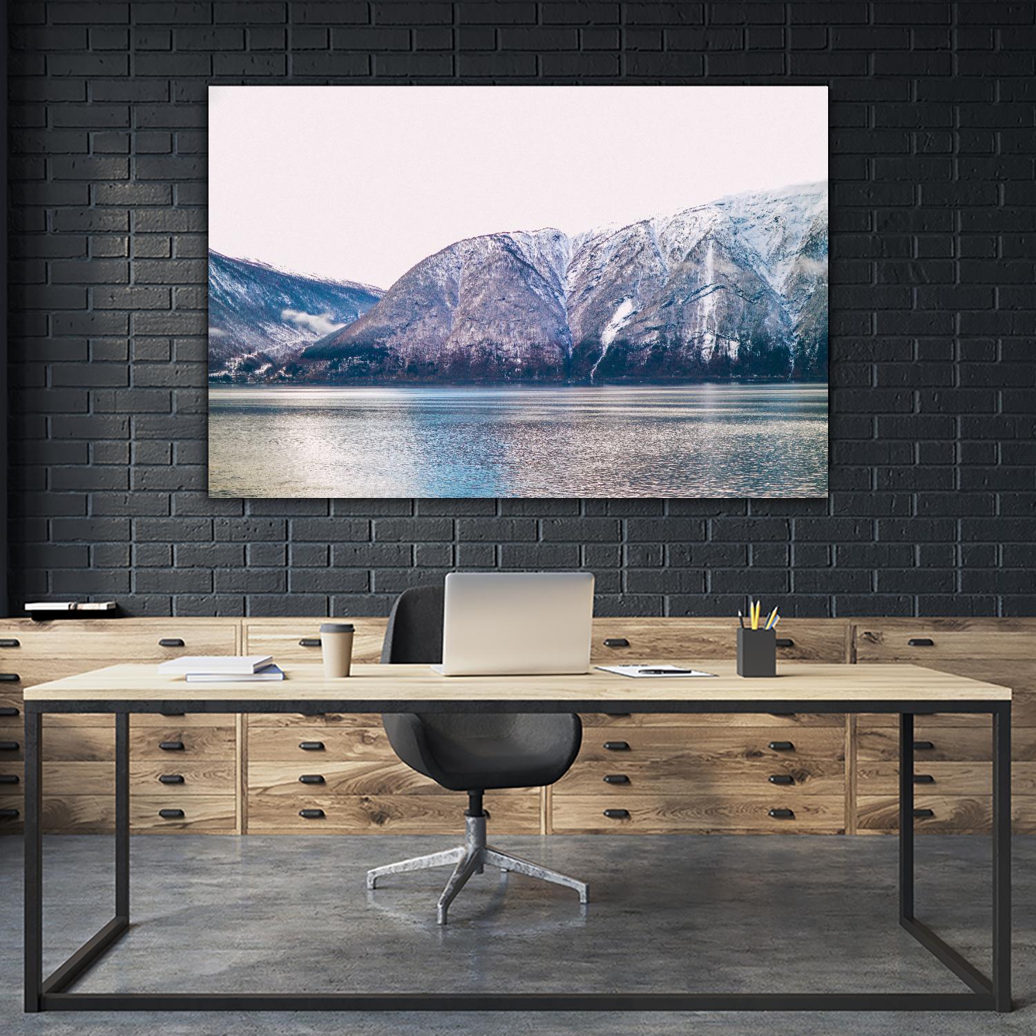 Mountains lake by Pexels on GIANT ART - blue landscape