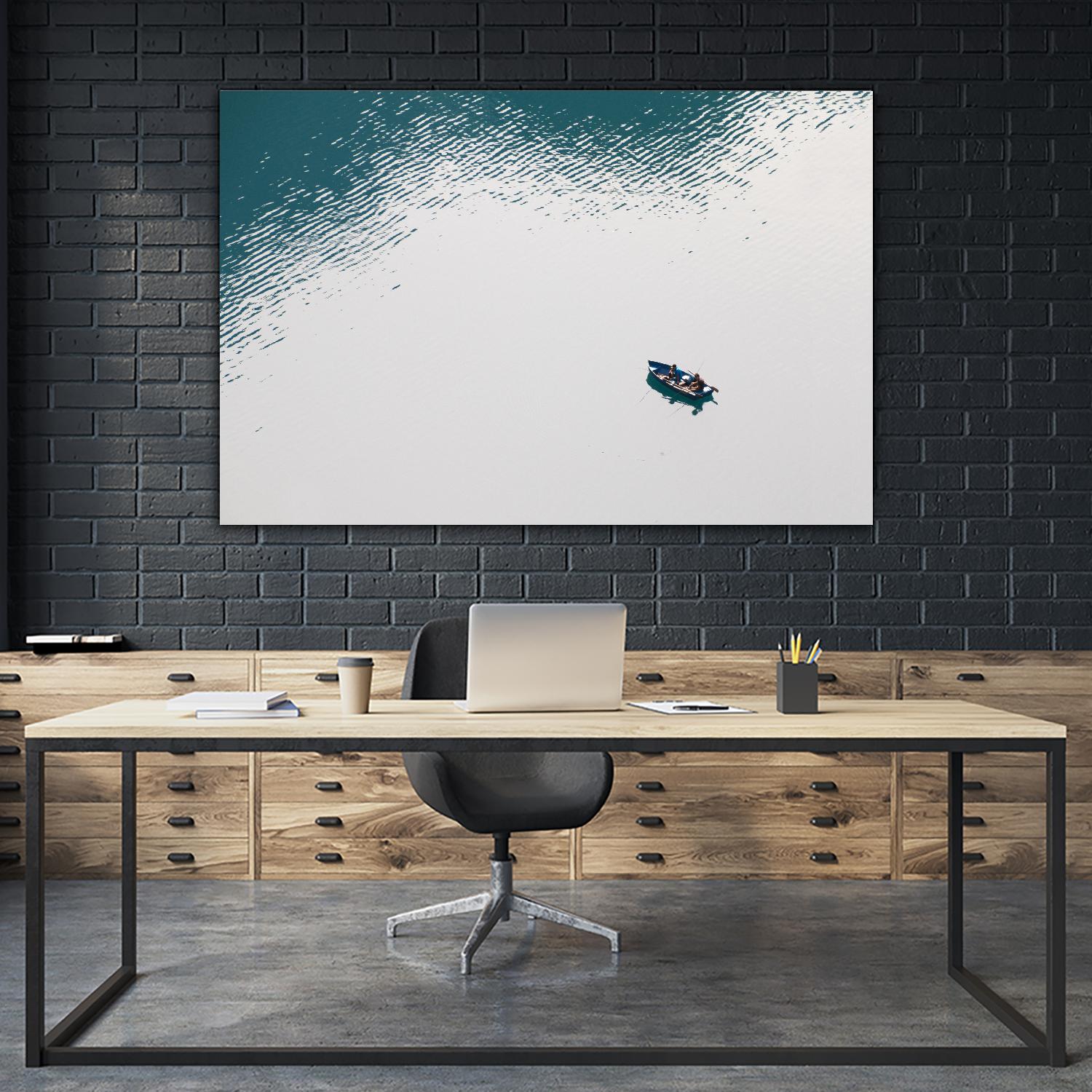 Lonely boat by Pexels on GIANT ART - blue nautical