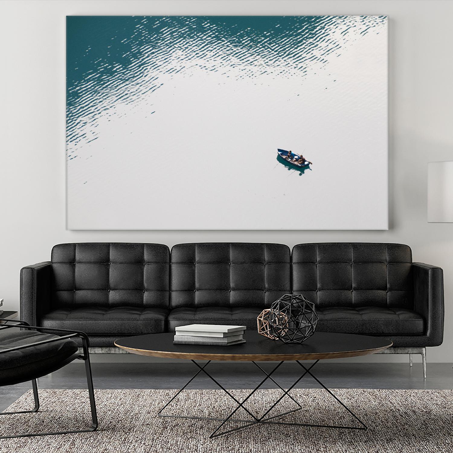 Lonely boat by Pexels on GIANT ART - blue nautical