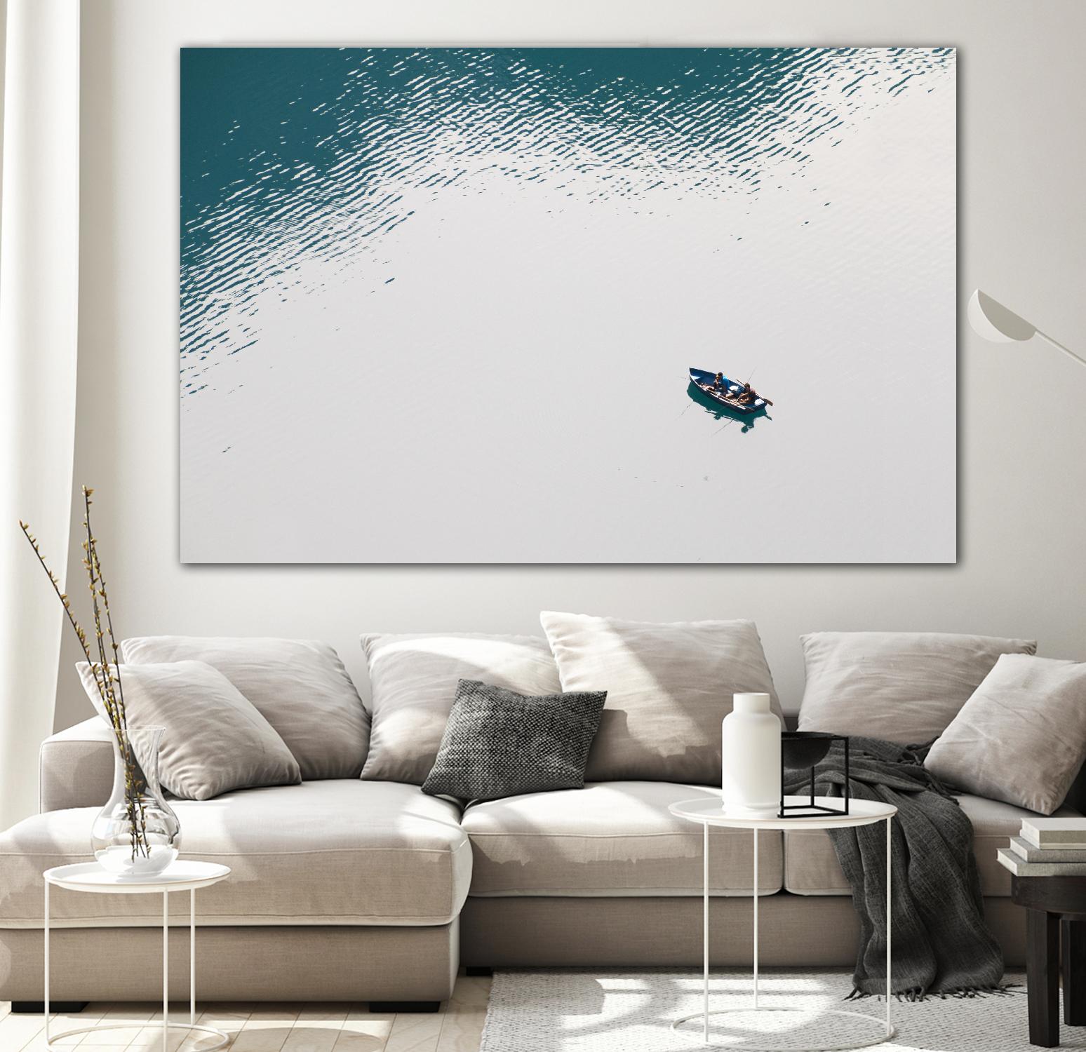 Lonely boat by Pexels on GIANT ART - blue nautical