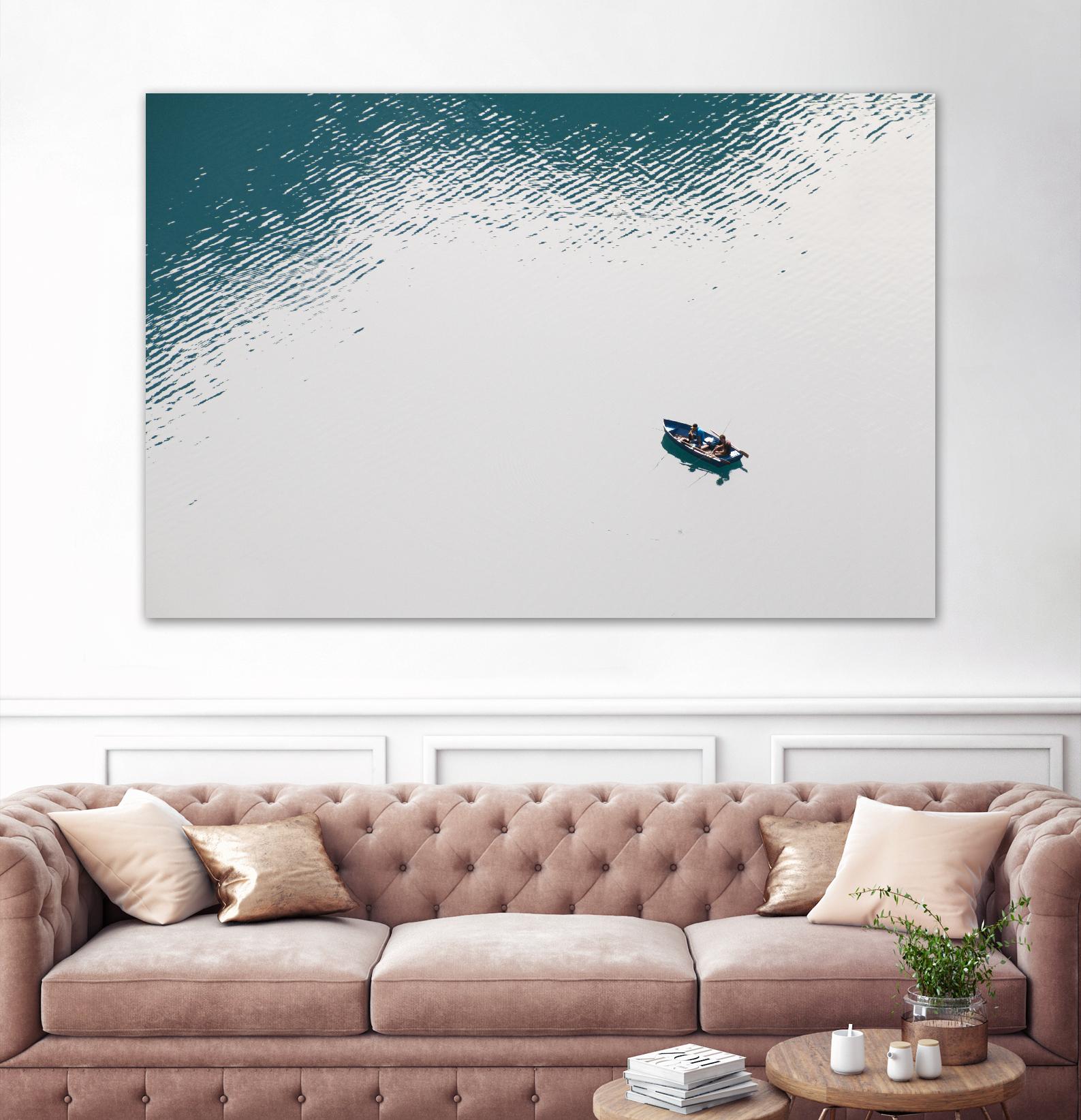 Lonely boat by Pexels on GIANT ART - blue nautical