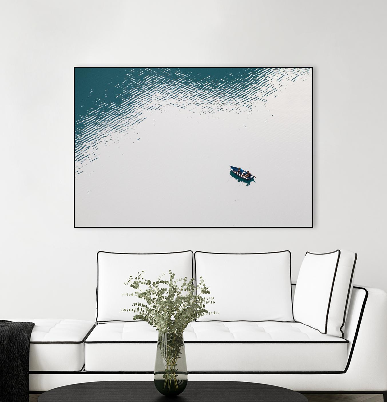 Lonely boat by Pexels on GIANT ART - blue nautical