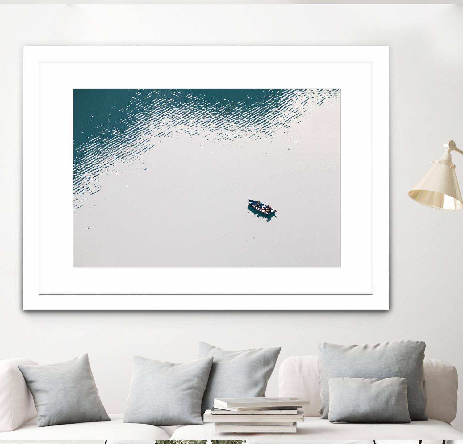 Lonely boat by Pexels on GIANT ART - blue nautical