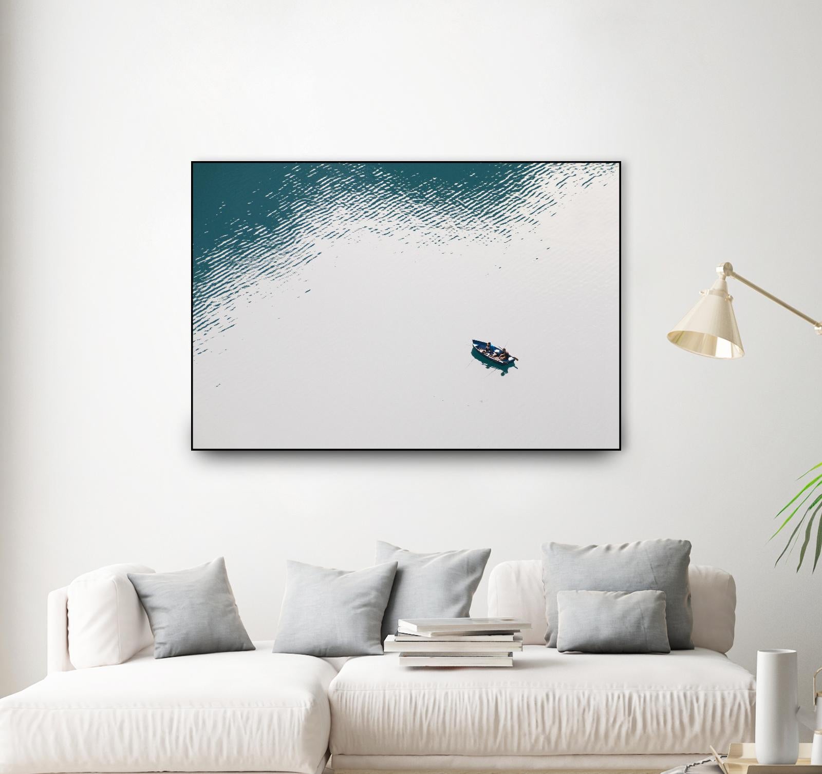 Lonely boat by Pexels on GIANT ART - blue nautical