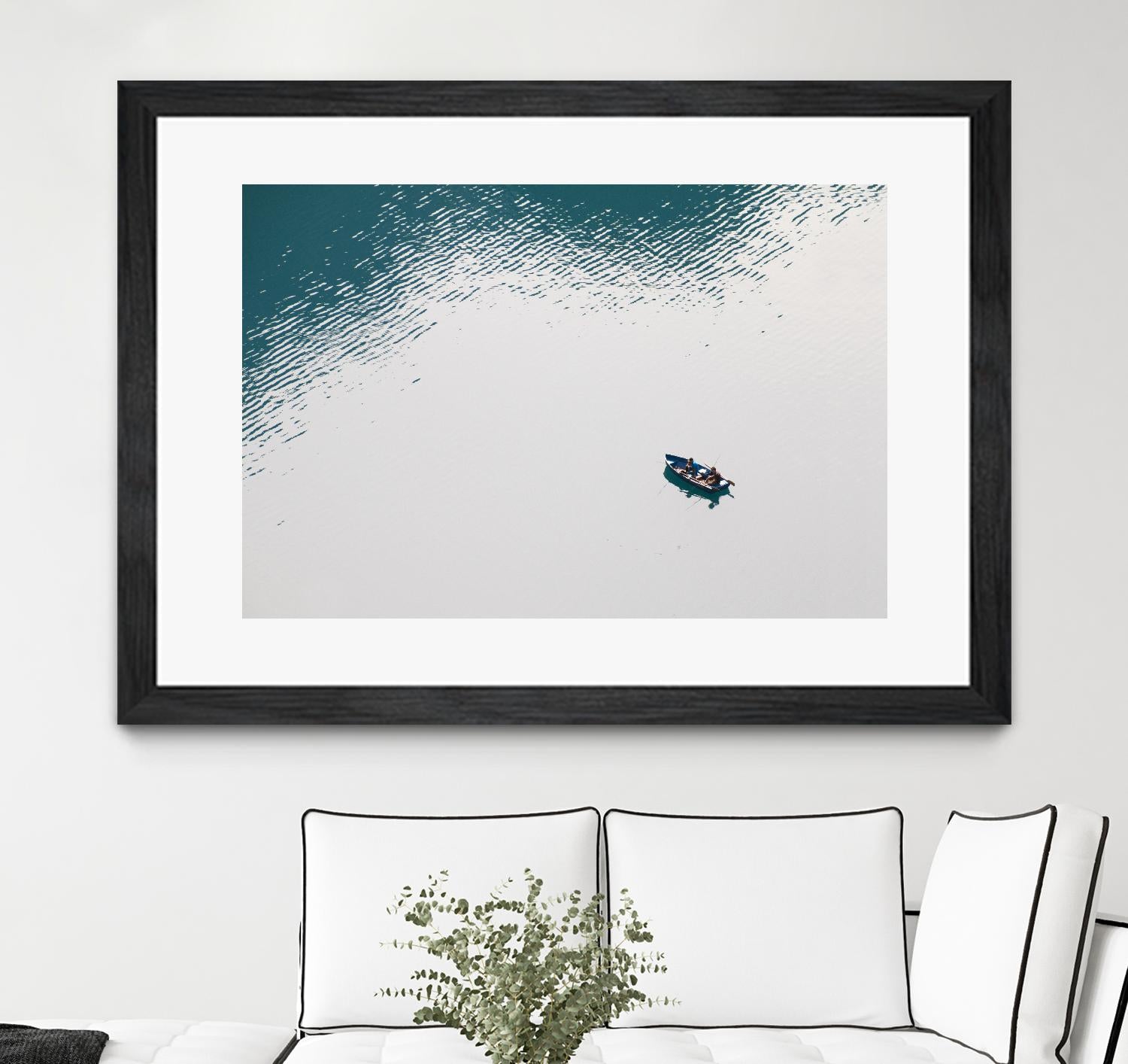 Lonely boat by Pexels on GIANT ART - blue nautical