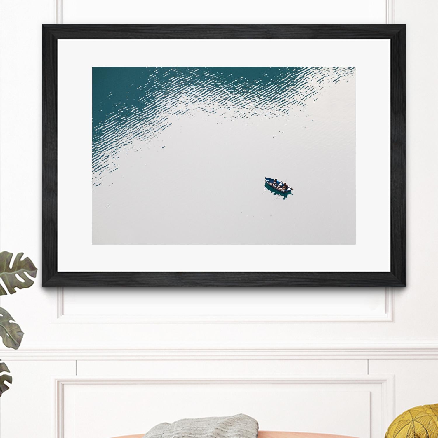 Lonely boat by Pexels on GIANT ART - blue nautical