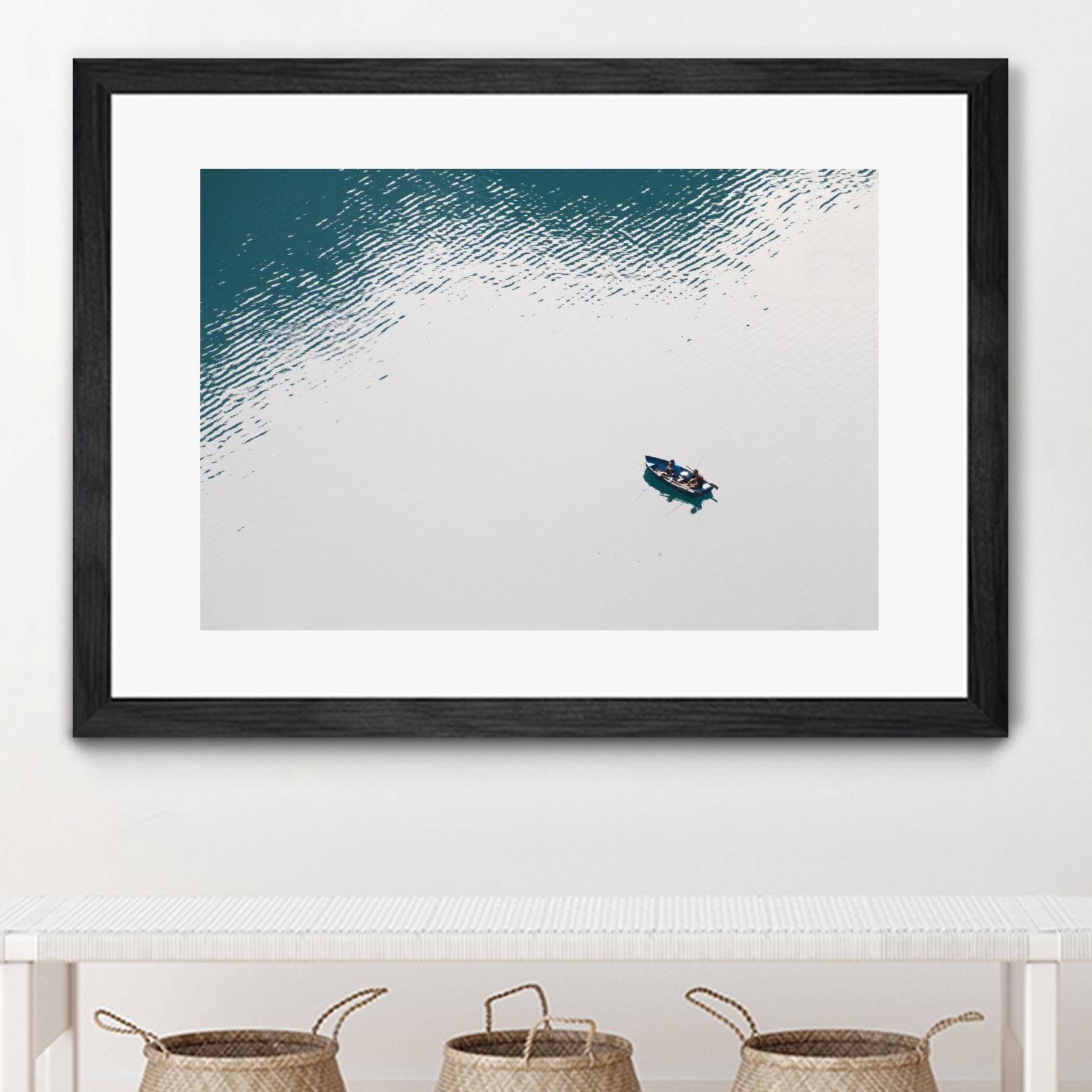 Lonely boat by Pexels on GIANT ART - blue nautical