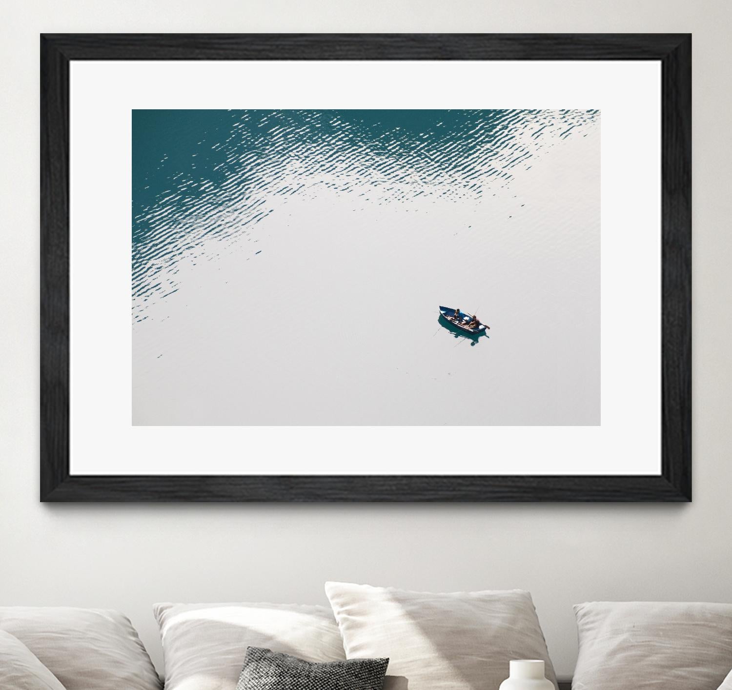 Lonely boat by Pexels on GIANT ART - blue nautical