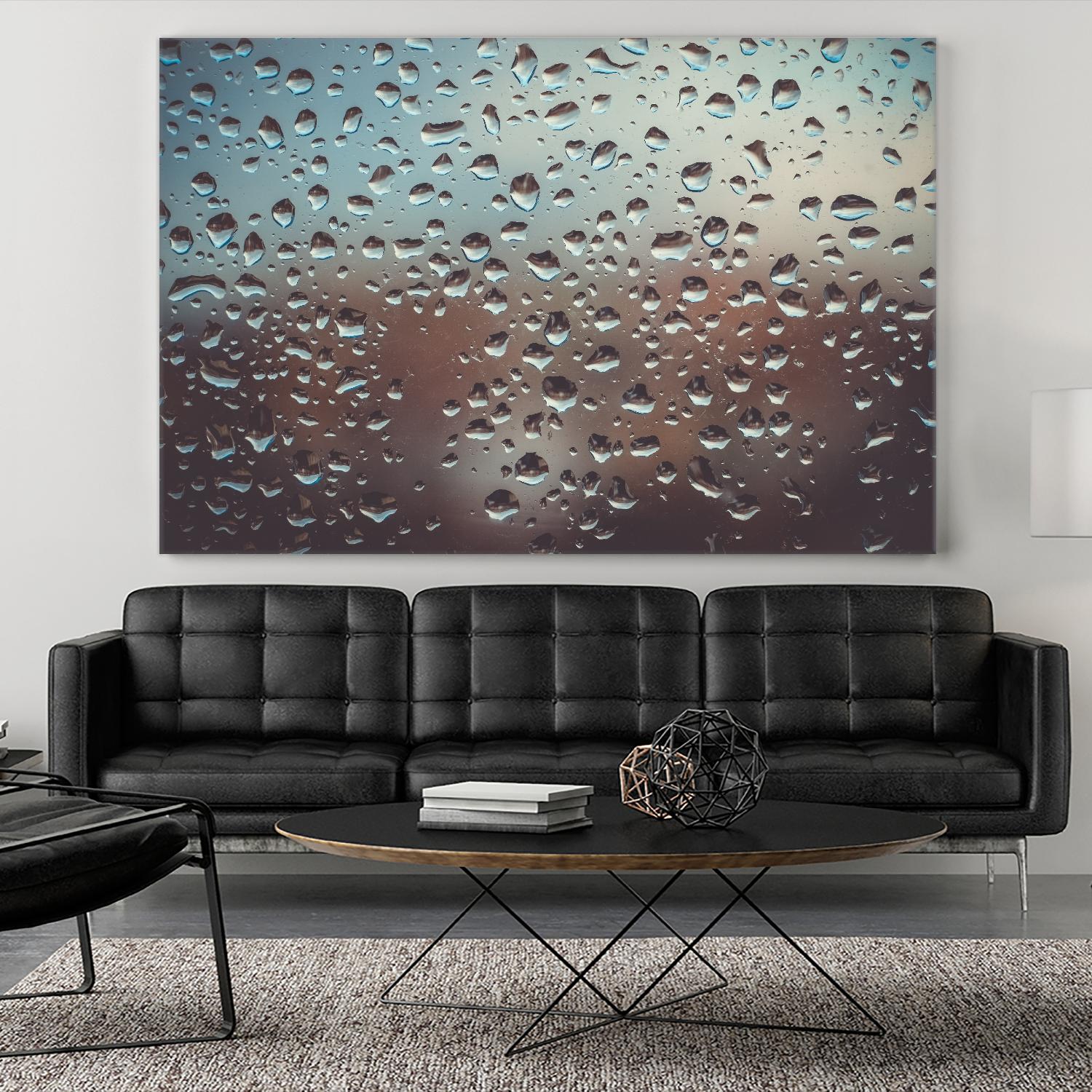 Rain drops by Pexels on GIANT ART - brown photo art