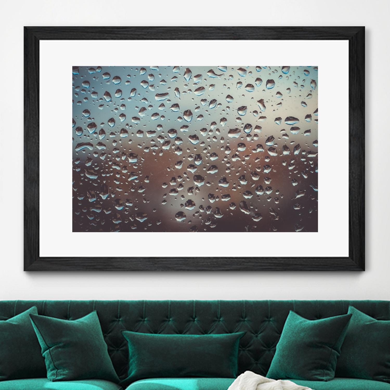Rain drops by Pexels on GIANT ART - brown photo art