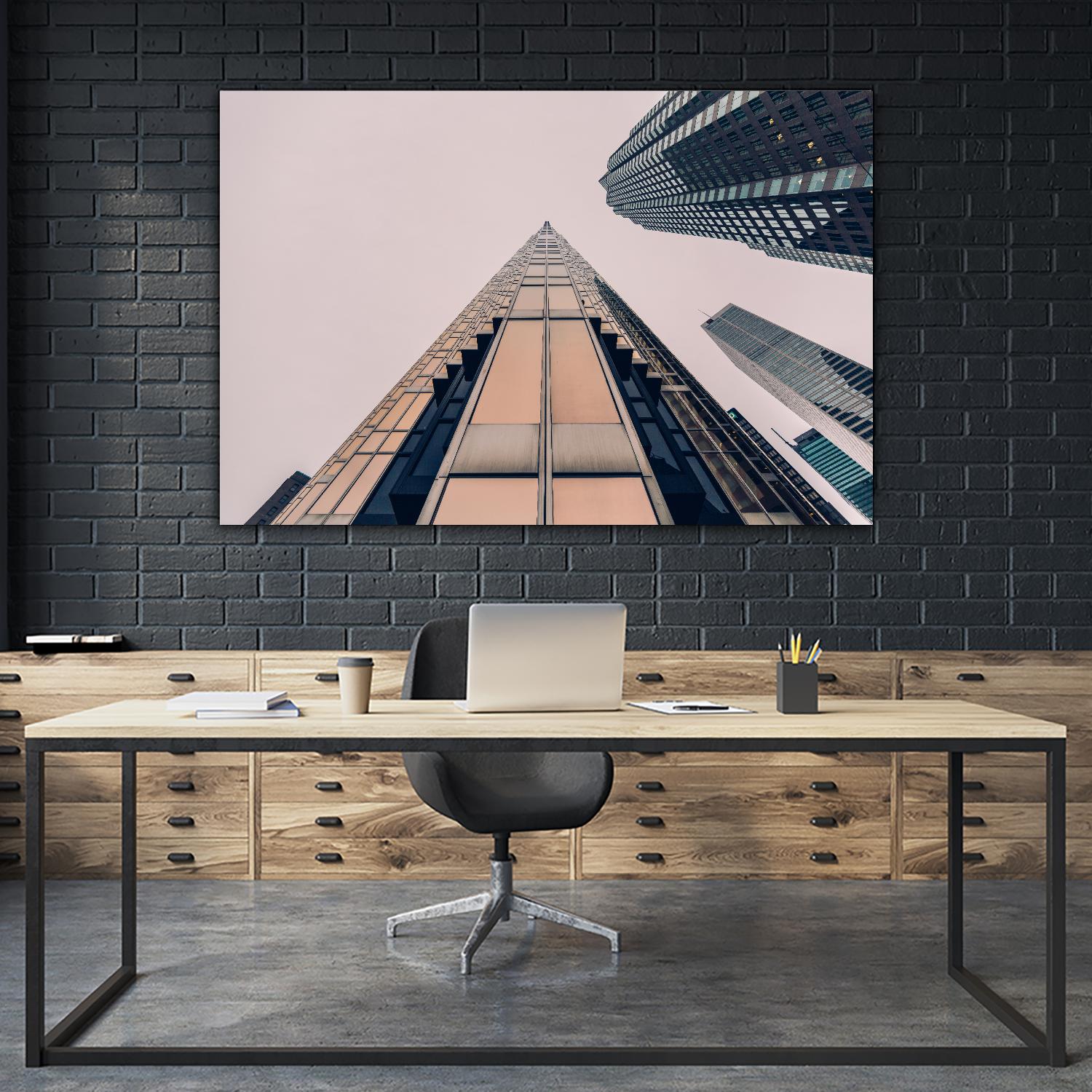 Skyline view by Pexels on GIANT ART - black city scene