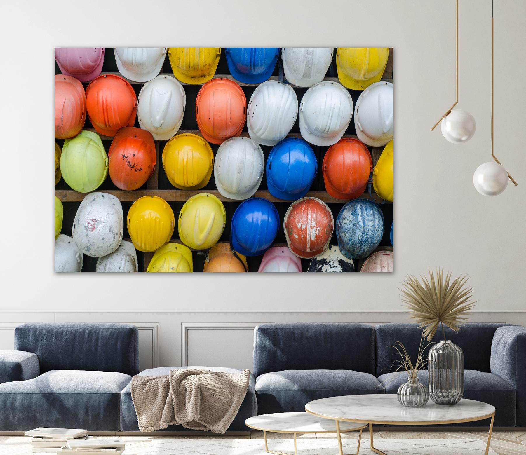 Safety helmets by Pexels on GIANT ART - yellow everyday life