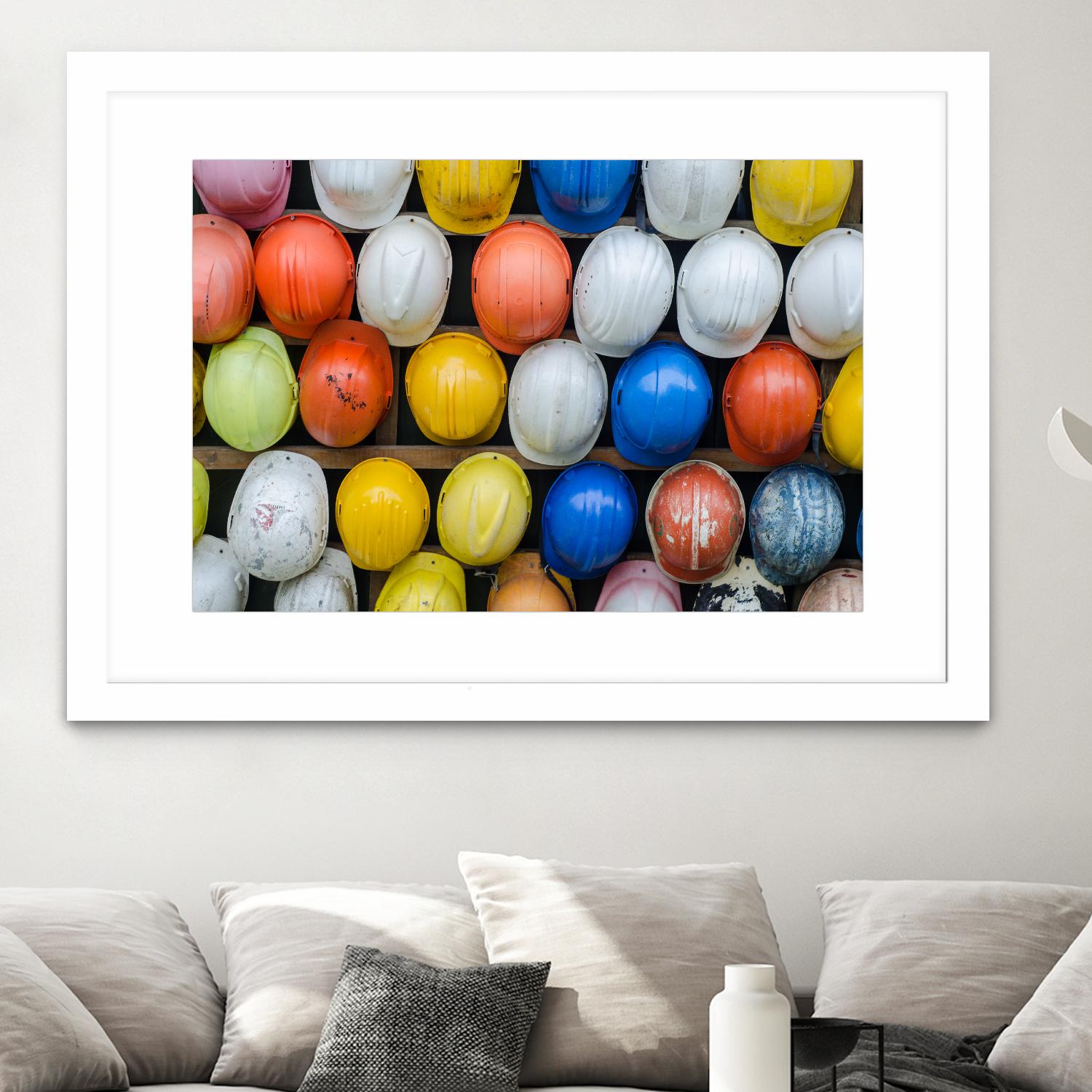 Safety helmets by Pexels on GIANT ART - white everyday life casque