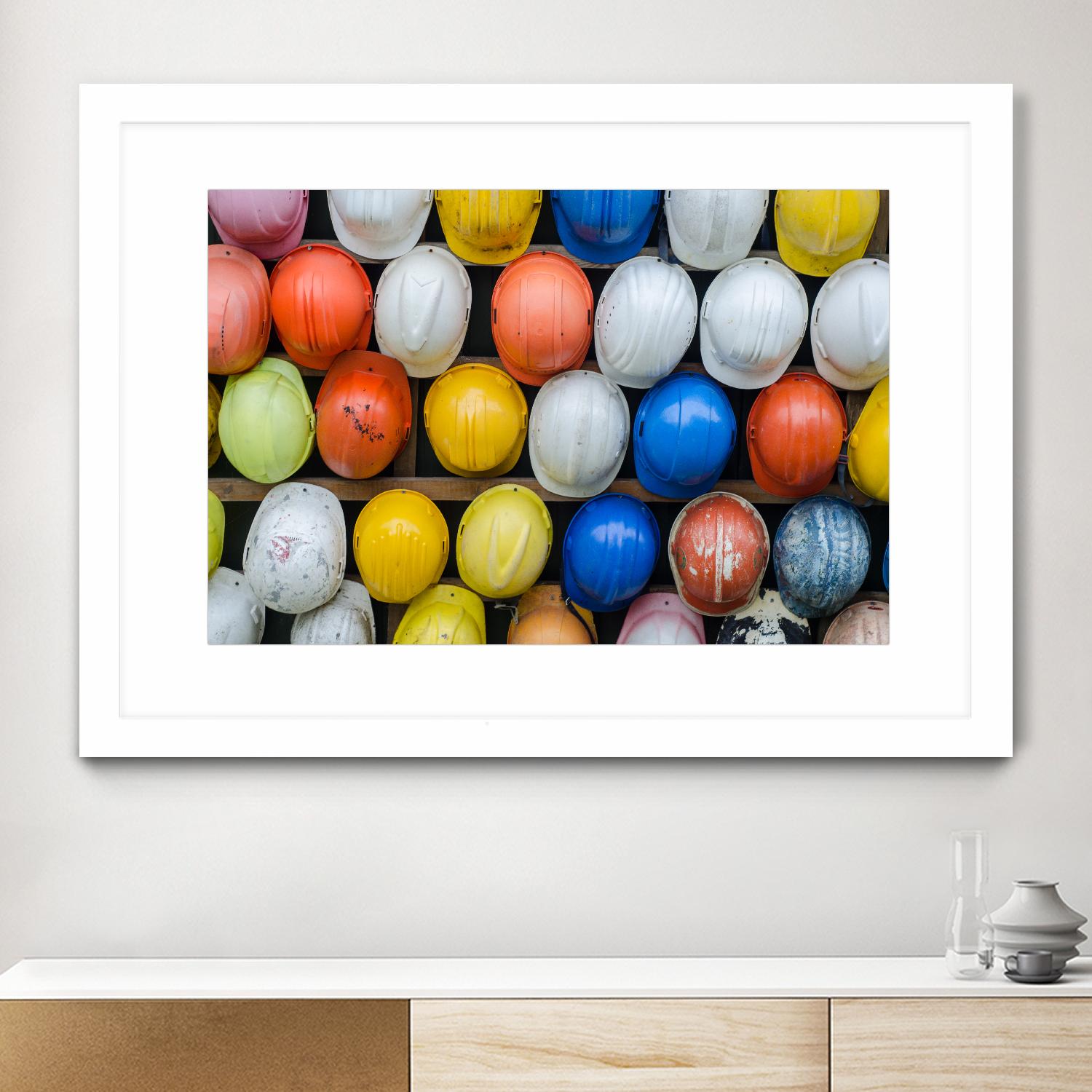 Safety helmets by Pexels on GIANT ART - white everyday life casque