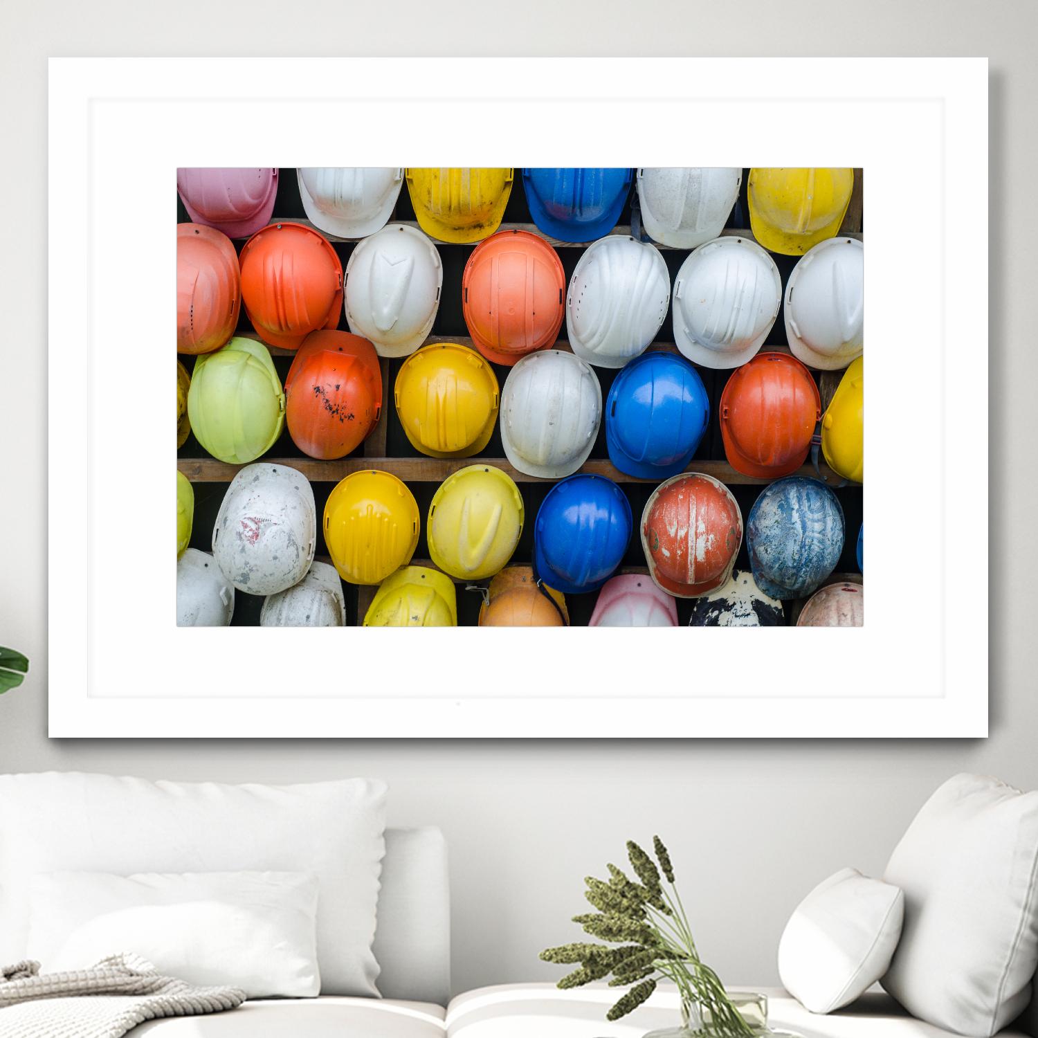 Safety helmets by Pexels on GIANT ART - white everyday life casque