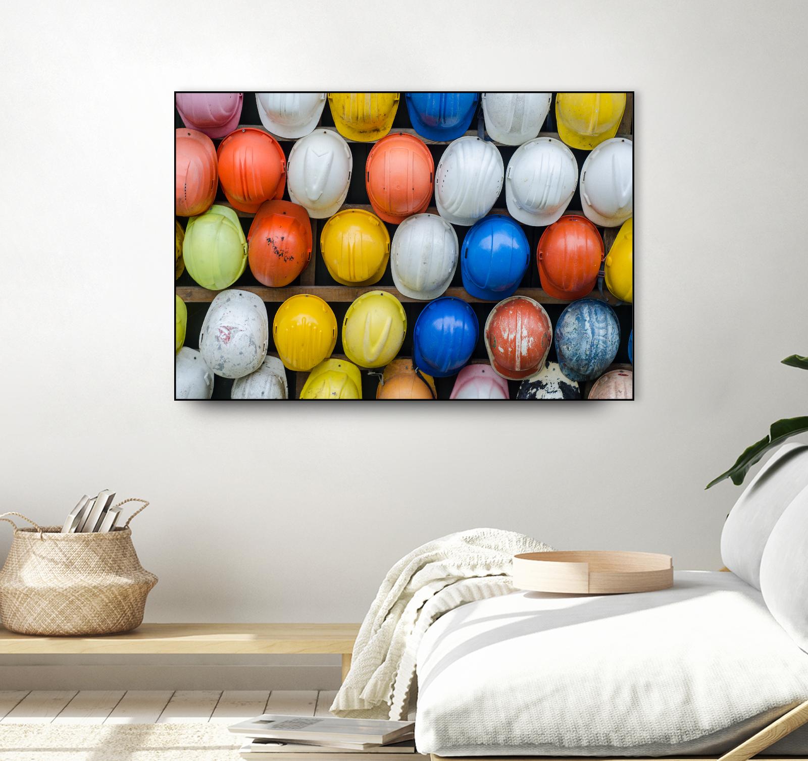 Safety helmets by Pexels on GIANT ART - yellow everyday life