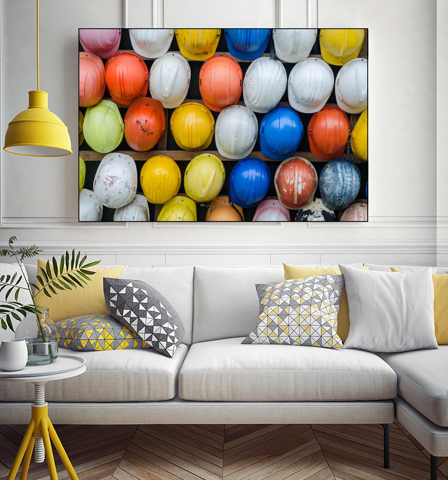 Safety helmets by Pexels on GIANT ART - yellow everyday life