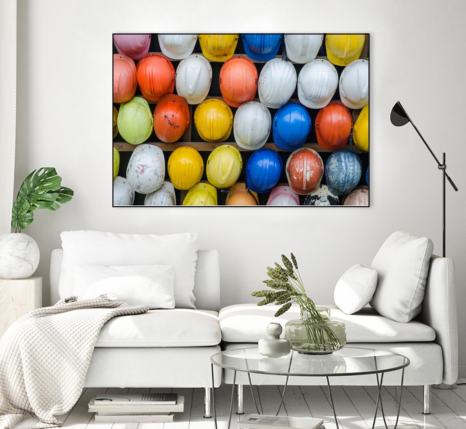 Safety helmets by Pexels on GIANT ART - yellow everyday life